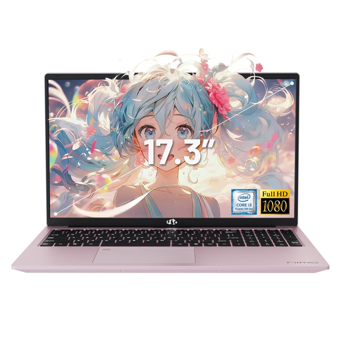 NIMO N171 - Laptop 17.3" FHD IPS, Intel i3-1215U, 64GB RAM, 2TB SSD, Teclado retroiluminado con lector de huellas, GaN 65W Type-C