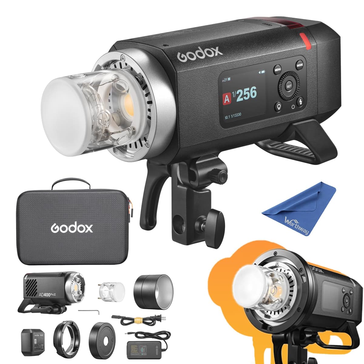 GODOX AD400 Pro II AD400Pro II AD400ProII Flash Estroboscópico Exterior, Diseño de Montaje Dual, Godox AD400Pro Mejorado ww-AD400PRO II