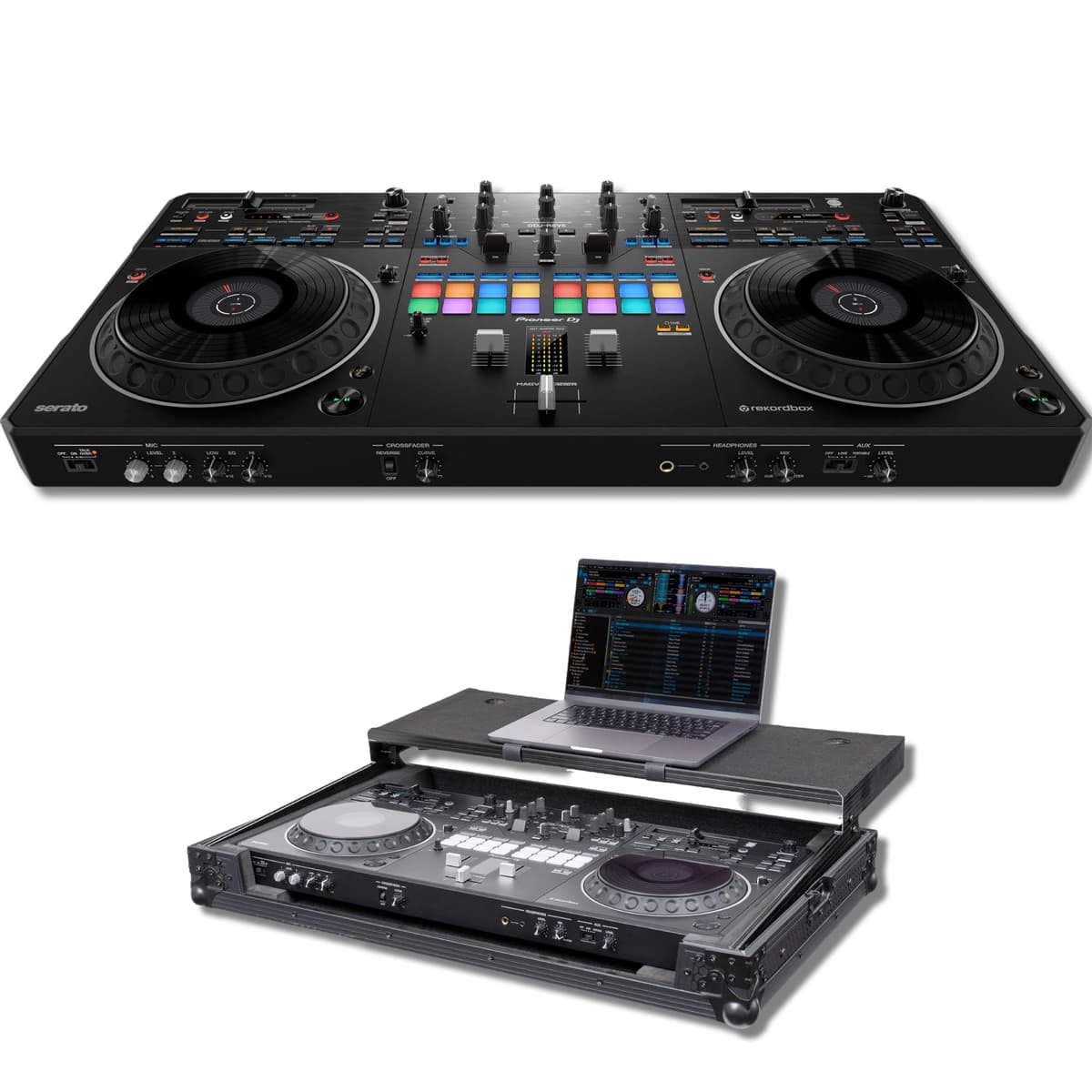 StreamEye Pioneer DDJ-REV5 Controlador DJ 4-deck con Headliner HL10017 Flight Case DDJ-REV5 (with Headliner Case)