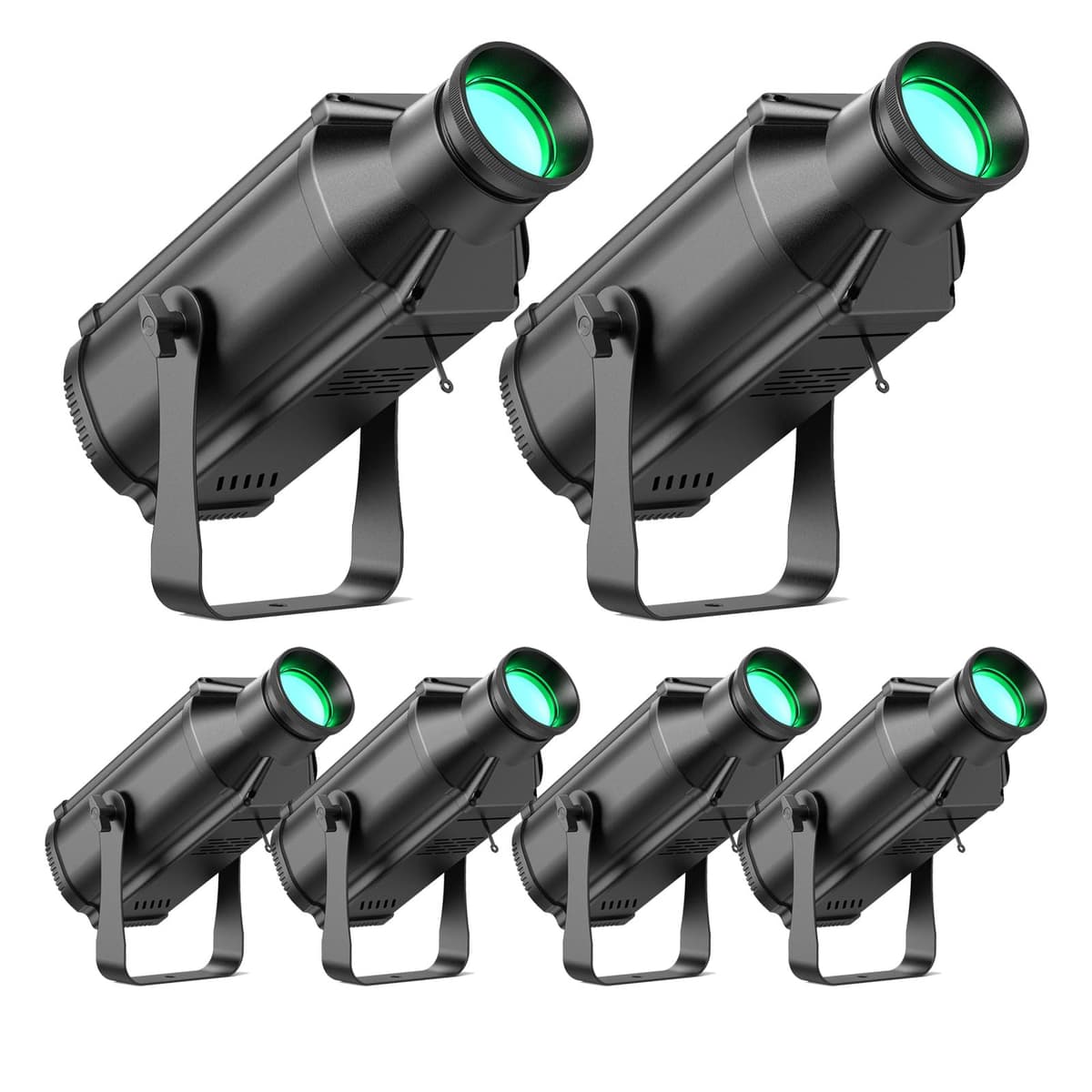 Nitehop 100W Focos de Perfil para Escenario Pin Spot Luces Blanco Frío+Blanco Cálido Ángulo de Haz 25° 3200K-5600K COB LED Uplights DMX512 Luces para Disco DJ para Show(6 Pack) ZQ07052