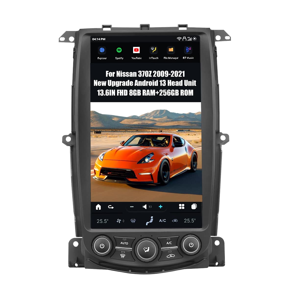 AUCARAUTO AuCar 2025 Android 13 Radio Auto 13.6" T-Style para Nissan 370Z 2009-2021 - 8GB RAM/256GB ROM Negro