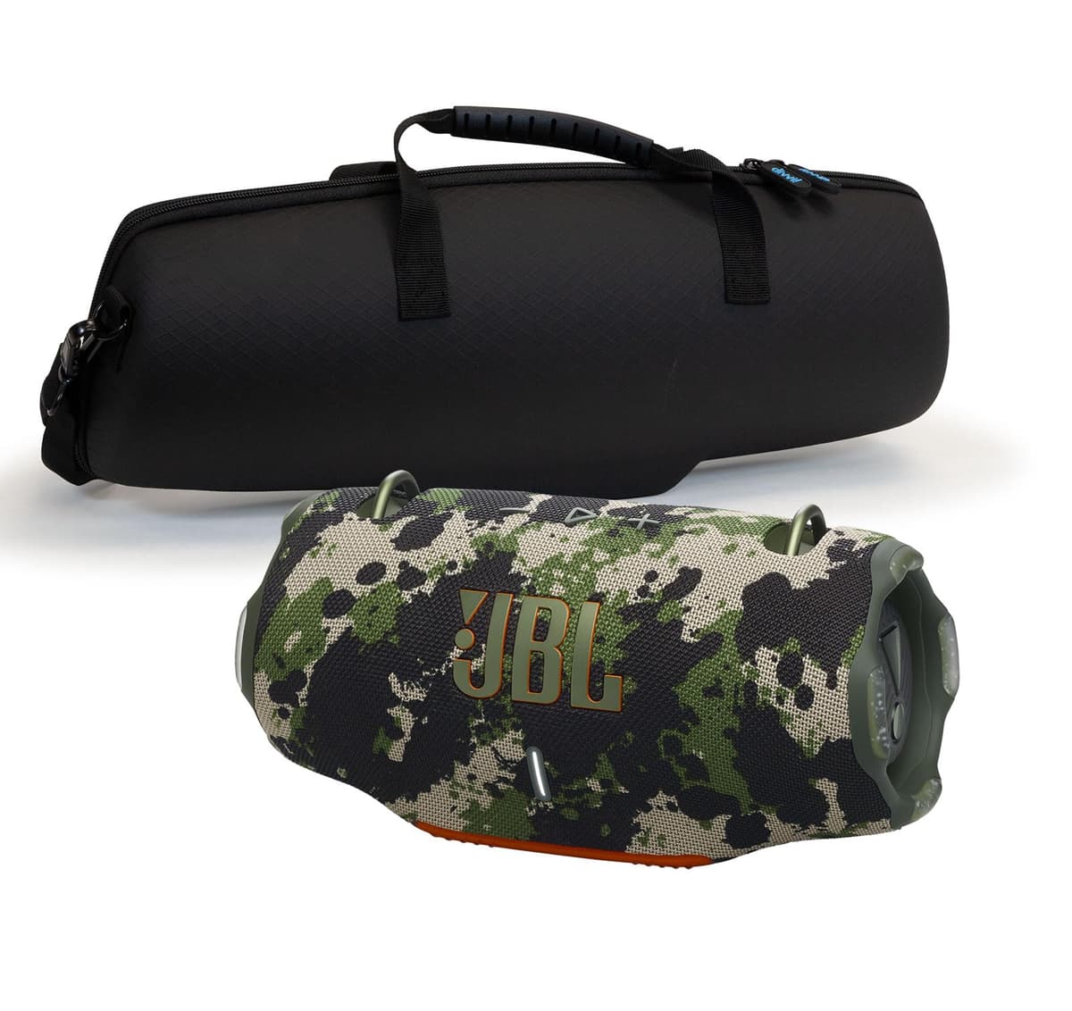 JBL Xtreme 4 Camo - Parlante Bluetooth portátil + estuche rígido divvi! JBLXTREME4CAMOAM_XTREME4-CASE