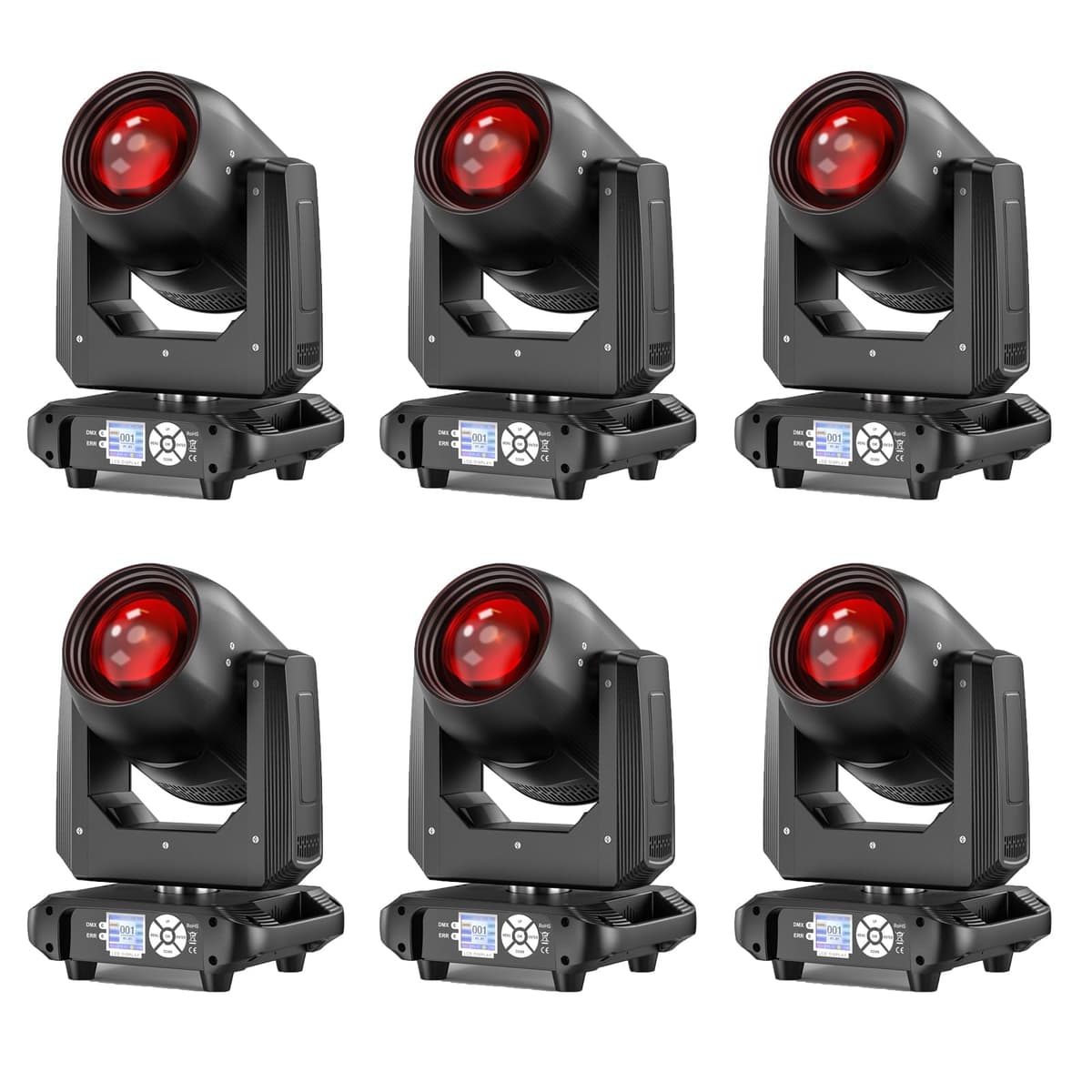 GdjRttk 200W LED Moving Head Light Beam Spotlight con 10 Colores, 14 GOBOs y 18 Prismas 02367