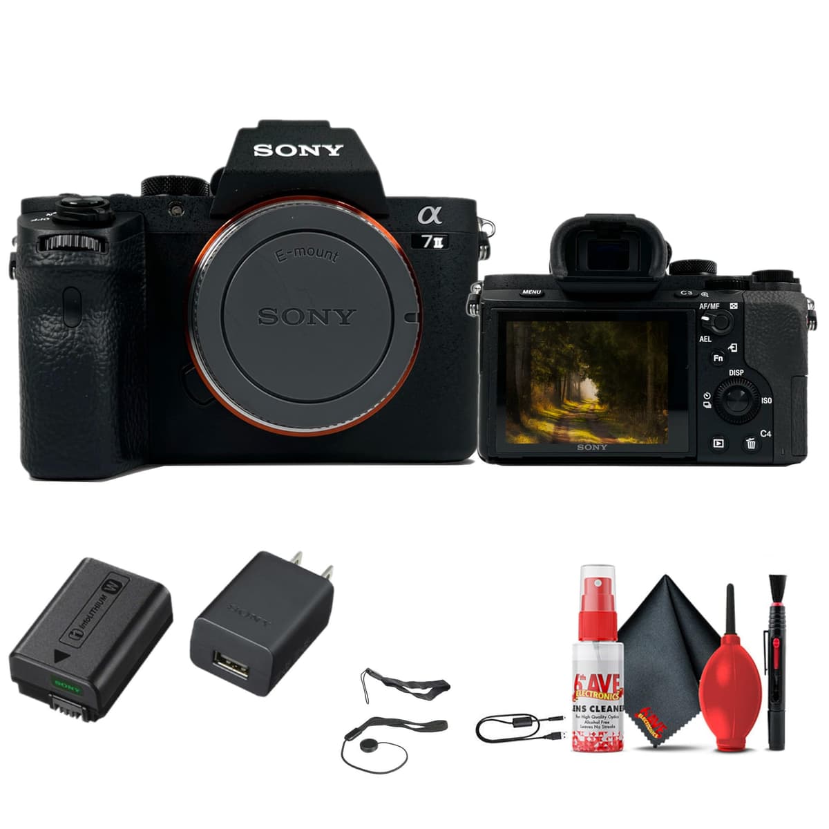 Sony Alpha 7 II (ILCE-7M2) Cámara Mirrorless Full-Frame 24.3MP, 5-Ejes, Renovada - Kit Starter ILCE7M2/BEDI-1