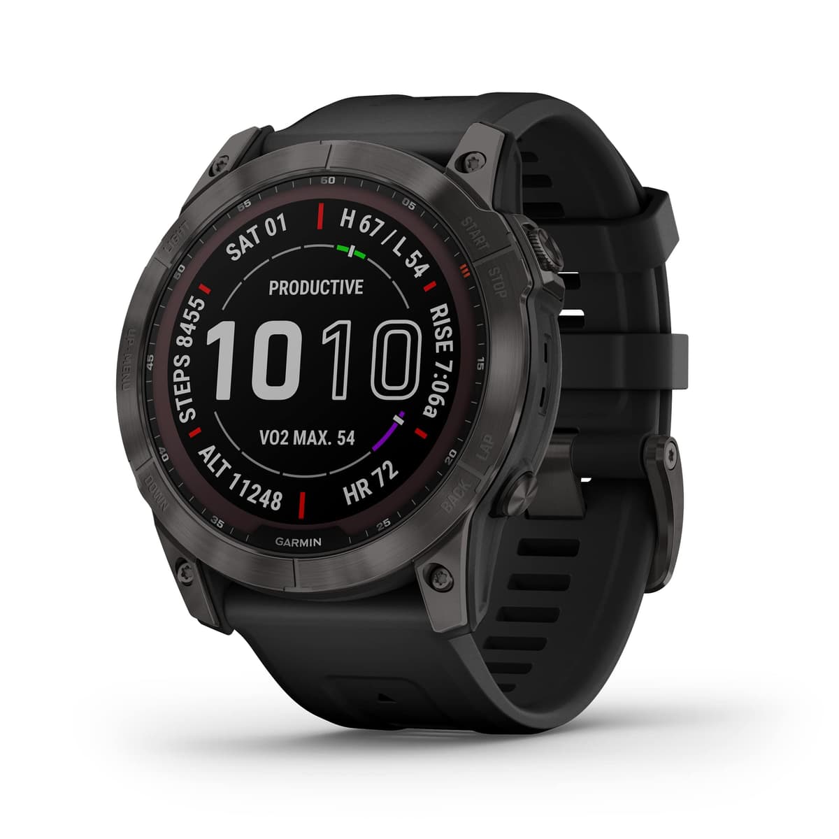 Reloj inteligente Garmin Fenix 7X Sapphire Solar con carga solar, resistente para exteriores y GPS con pantalla táctil (Reacondicionado) 010-02541-10-cr