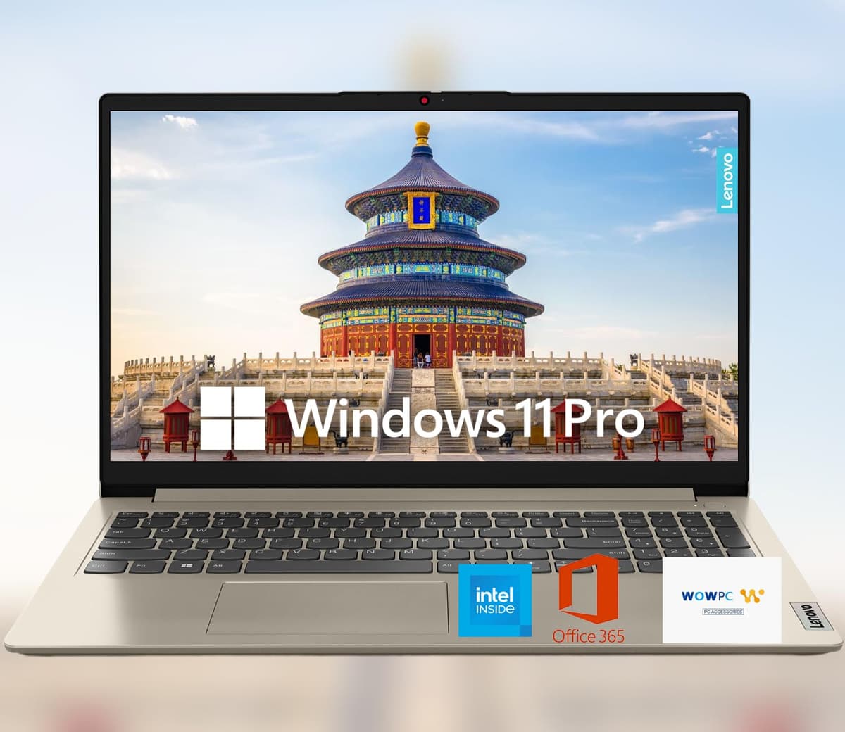 Lenovo IdeaPad 15.6" HD Antirreflejo + 1 Año Microsoft 365, 20 GB RAM, 1.1 TB SSD, Windows 11 Pro, Hasta 9.5 Horas de Batería, Procesador Intel, Wi-Fi 6, HDMI, USB-C, Lector de Tarjetas SD, con WOWPC USB