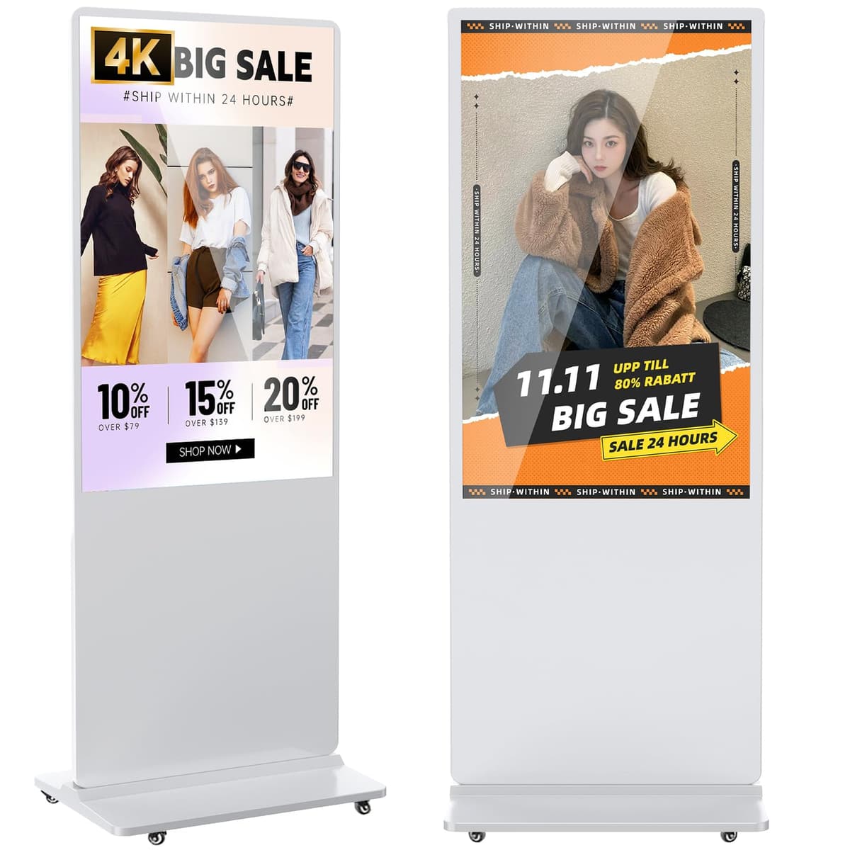 YCKJNB Pantalla Digital 55" 4K UHD IPS para Kiosk Indoor con Android, WiFi y reproductor automático QIXZOCV-43-B-HB