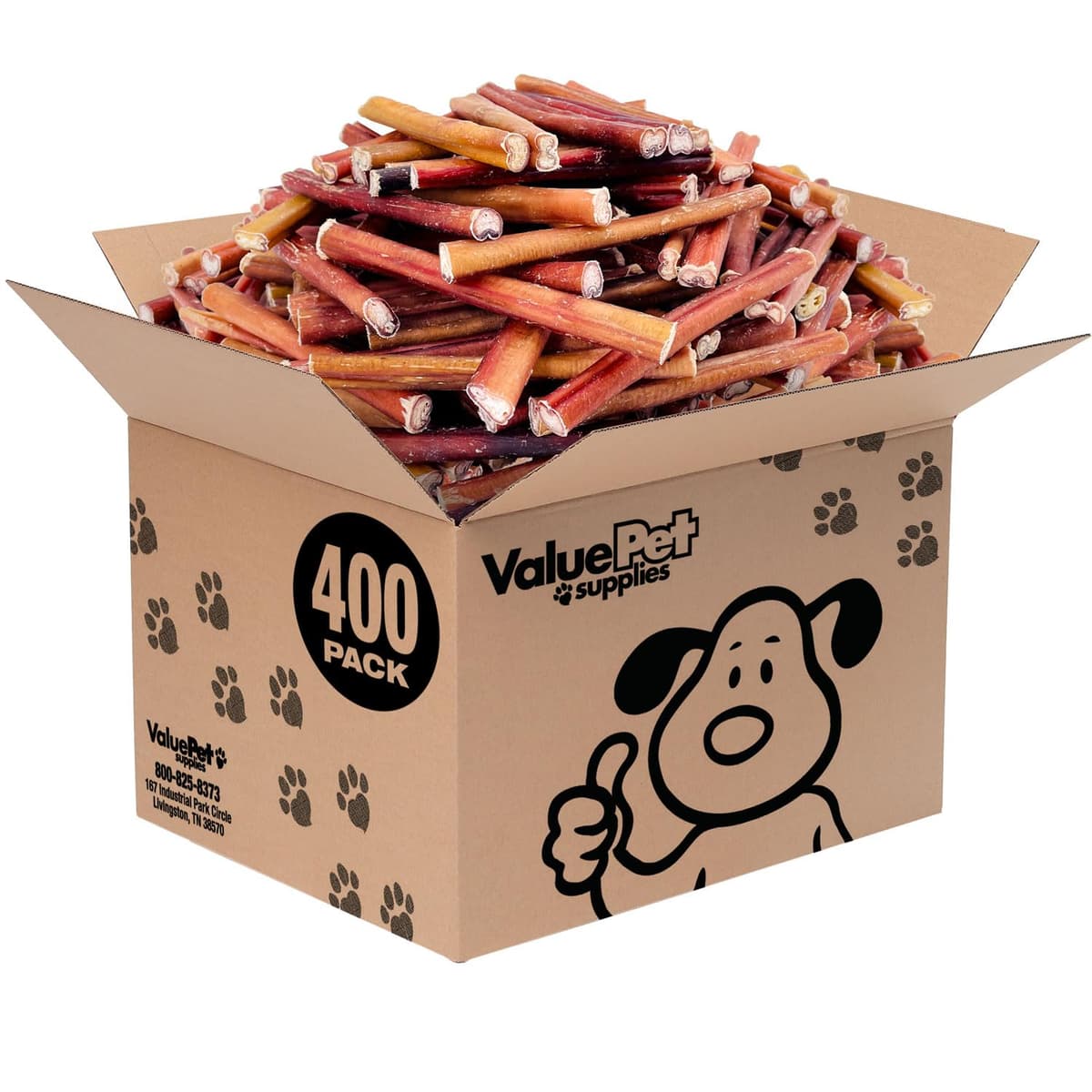 Bully Sticks ValueBull para Perros, Medianos de 6 Pulgadas, Paquete Mayorista de 400 SM06MD