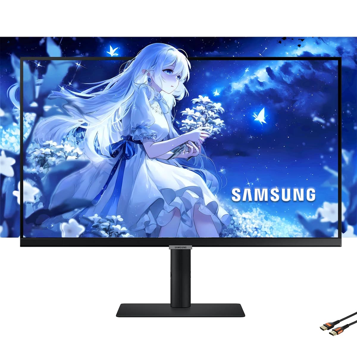 Monitor Samsung 27 Pulgadas 4K | UHD (3840x2160) - Pantalla IPS | USB-C | PD 90W | Cuidado Inteligente de Ojos | HDR10 | 60Hz - 5ms | Soporte Ajustable en Altura | DisplayPort | Con HDMI LS27A800UNNXZA