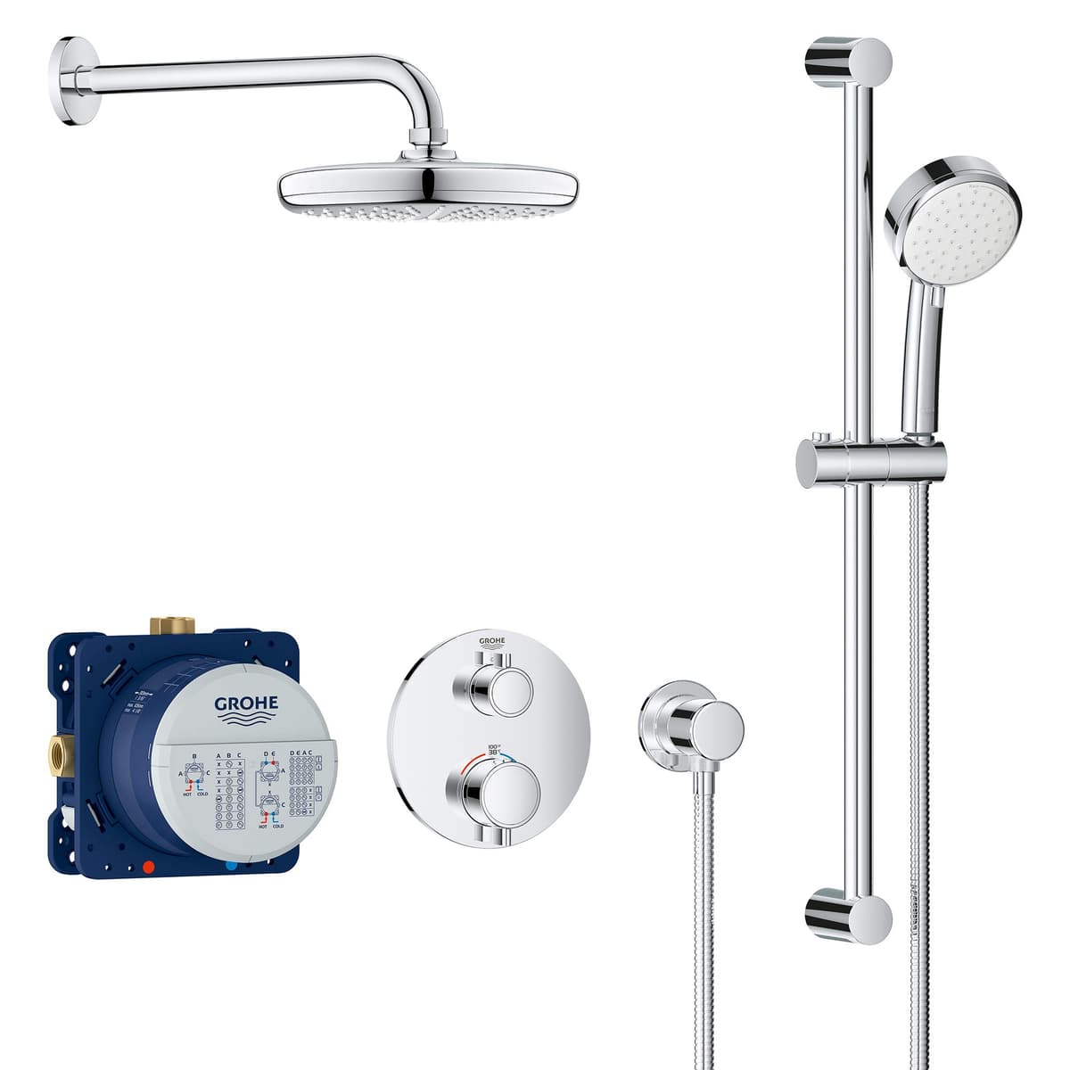 GROHE Grohtherm Cube 34745000 - Set de ducha termostático con Tempesta 210