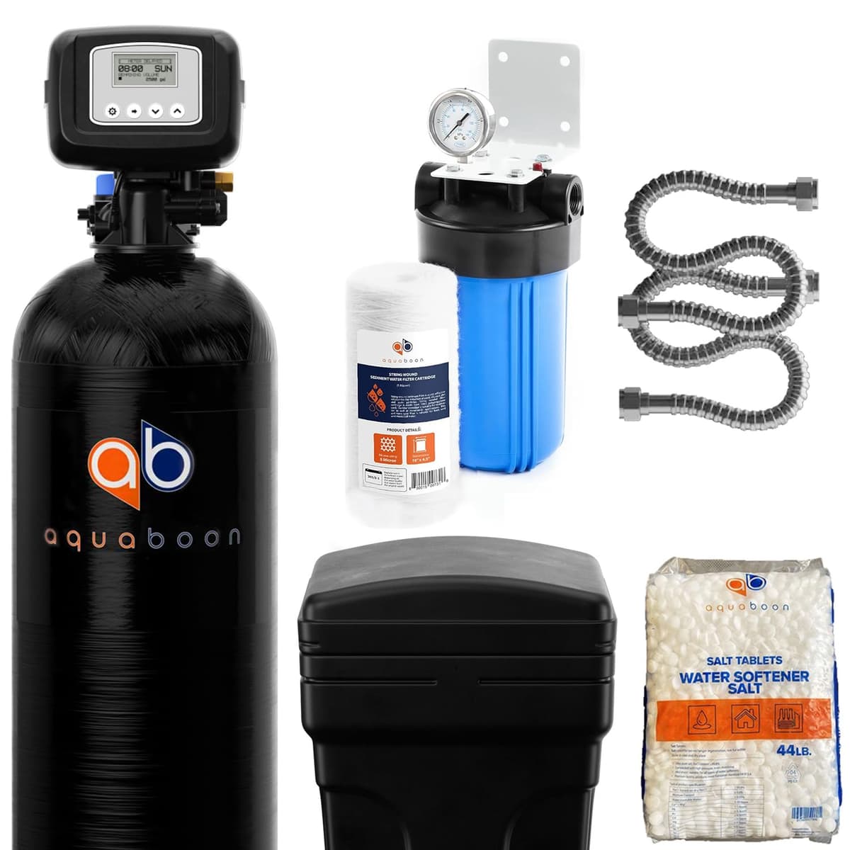 Aquaboon SoftGuard Sistema de ablandador de agua doméstico 48,000 grains AB-WSL