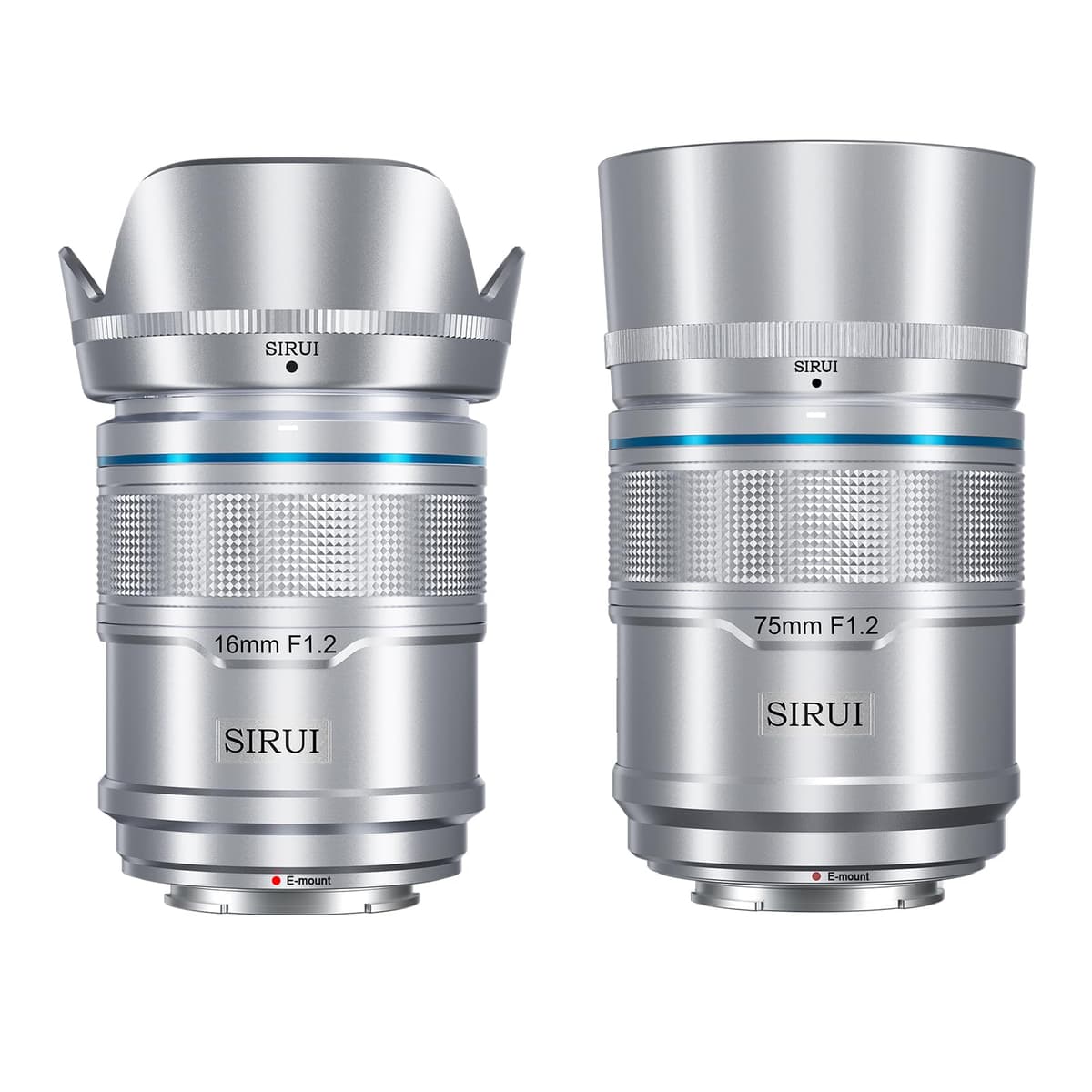 SIRUI Sniper 16mm y 75mm F1.2 Kit AF para cámaras APS-C (Mount E, Silver) AS-2S-ES-AM