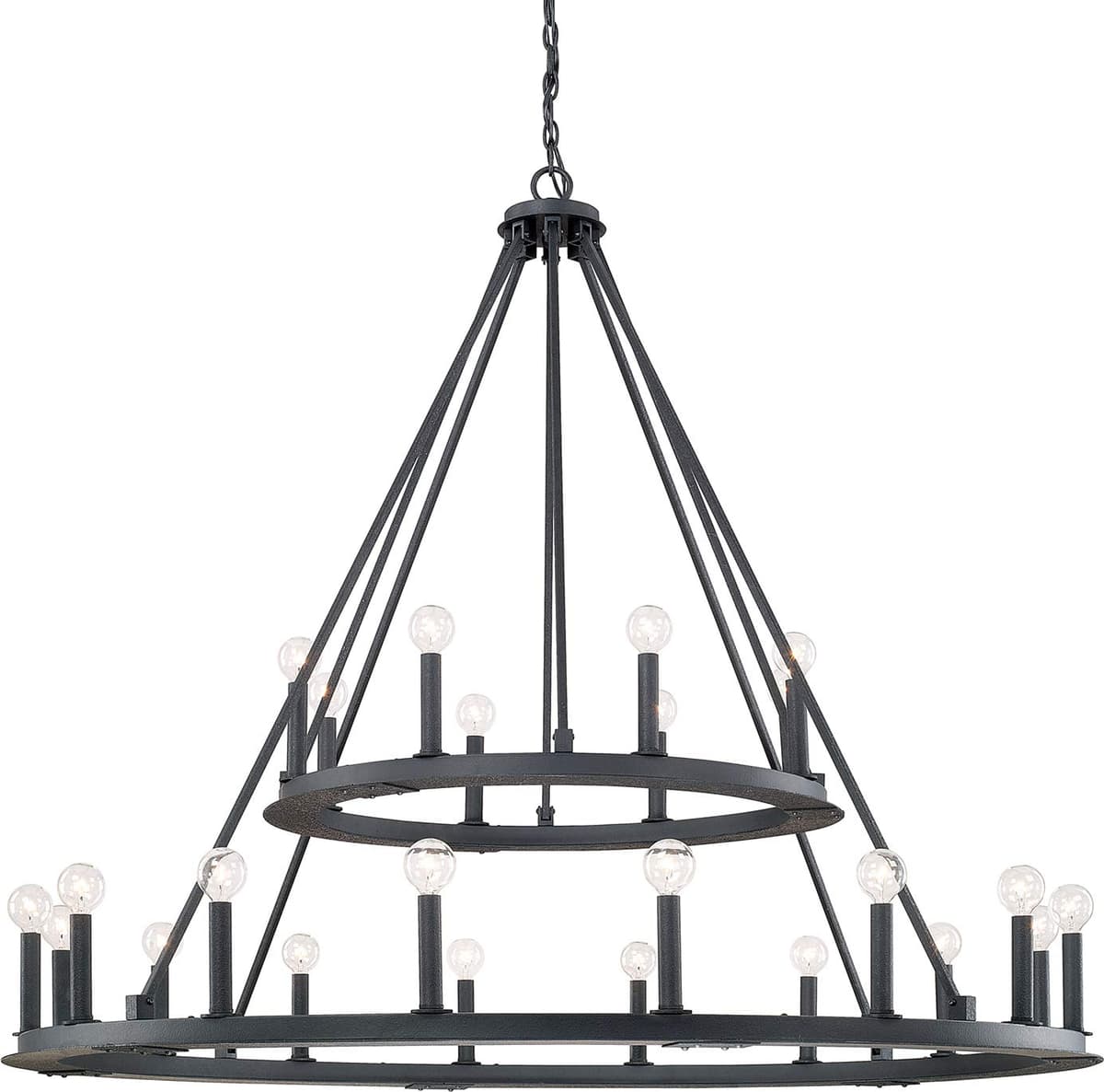 Capital Lighting Chandelier Pearson 2 Niveles Industrial Urbano 24 Lámparas 43" H x 48" W 4910BI