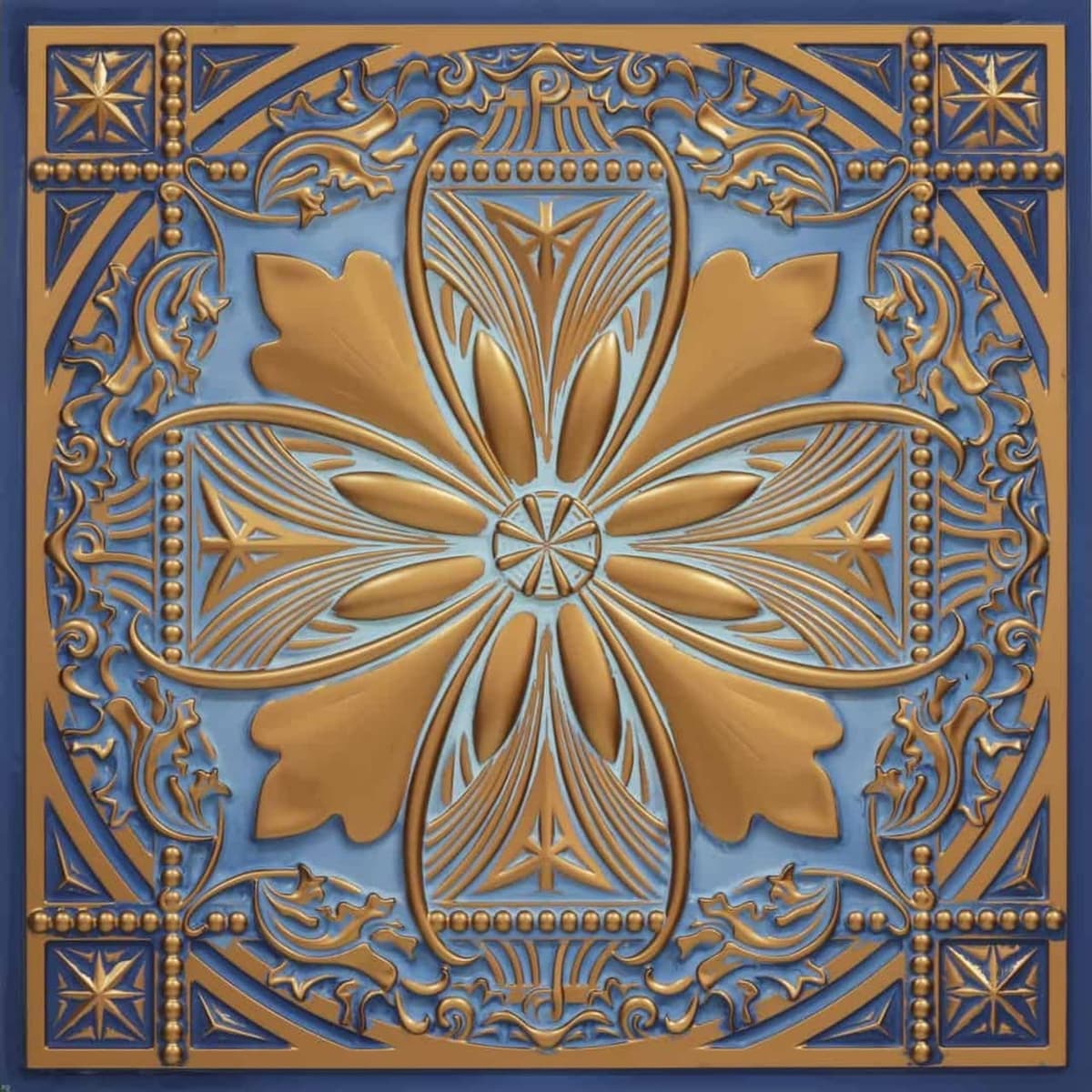 From Plain To Beautiful In Hours 337gs-24x24-50 Helena PVC 2' x 2' Lay-in o Glue-up Ceiling Tile (Cubre 200 sq.ft), Golden Swan, 50