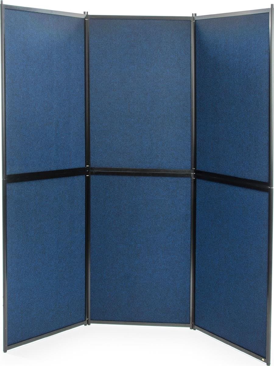 Displays2go Panel expositor plegable de 6 paneles doble faz 72.5" W x 73" H, con opción de luces FSX7272BL