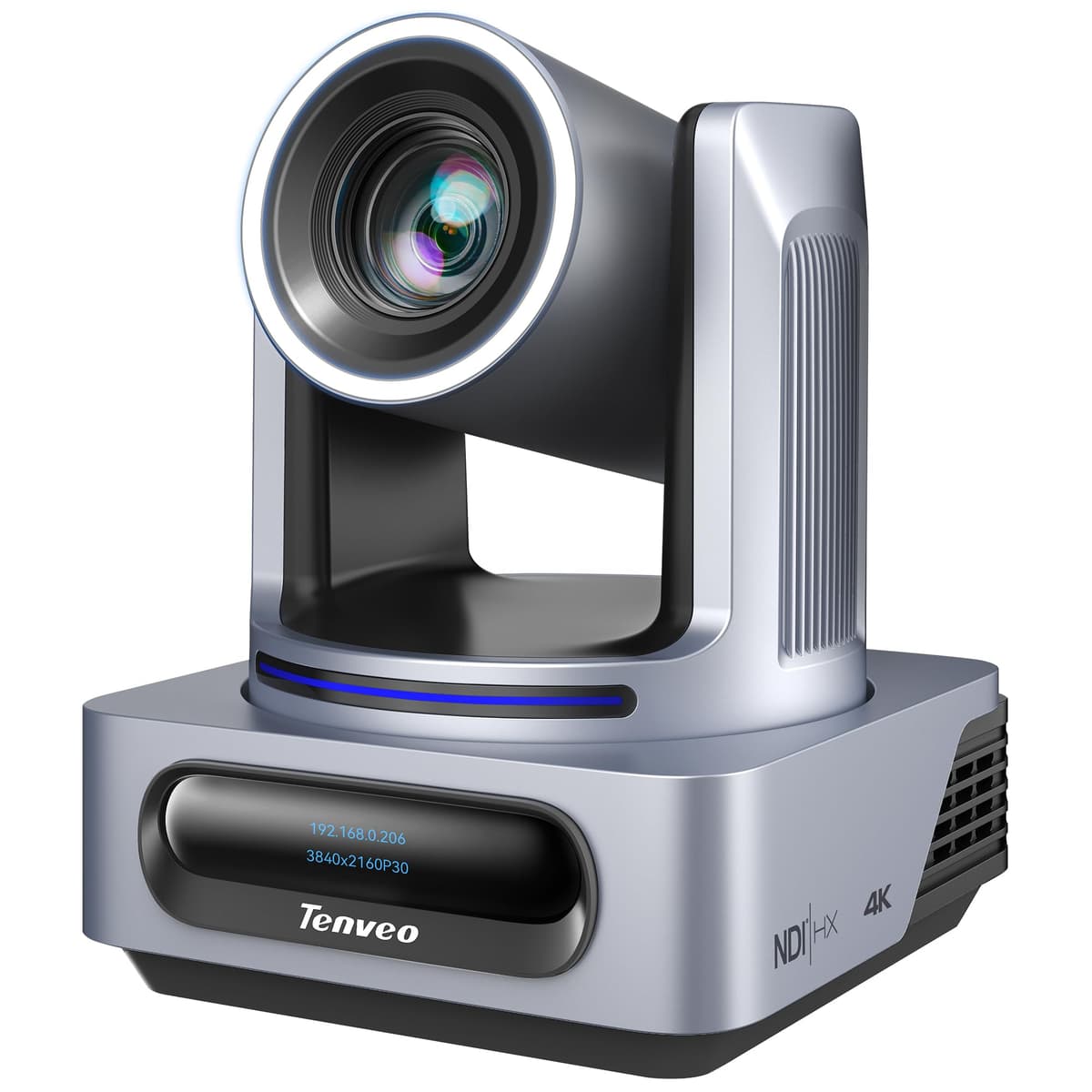 Tenveo Cámara PTZ 4K NDI, Auto-seguimiento por IA, Zoom Óptico 20X, 3G-SDI USB3.0 HDMI LAN PoE Transmisión en Vivo IP para Cultos de Iglesia, Eventos, Transmisión de Video, Conferencias, YouTube OBS vMix Zoom Teams TEVO-VX20A4KN