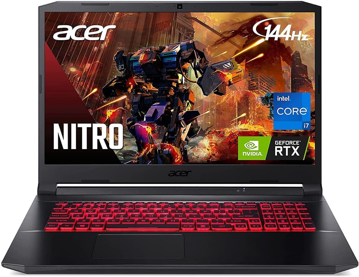 Acer Nitro 5 Laptop Para Juegos | I7-11800H | Nvidia Geforce Rtx 3050Ti Laptop Gpu | Pantalla Ips Fhd De 17.3 Pulgadas 144Hz | Killer Wi-Fi 6 | Teclado Retroiluminado | Accesorios Tikbot (32 Gb Ram | Ssd Pcie De 1 Tb | Hdd De 1 Tb)