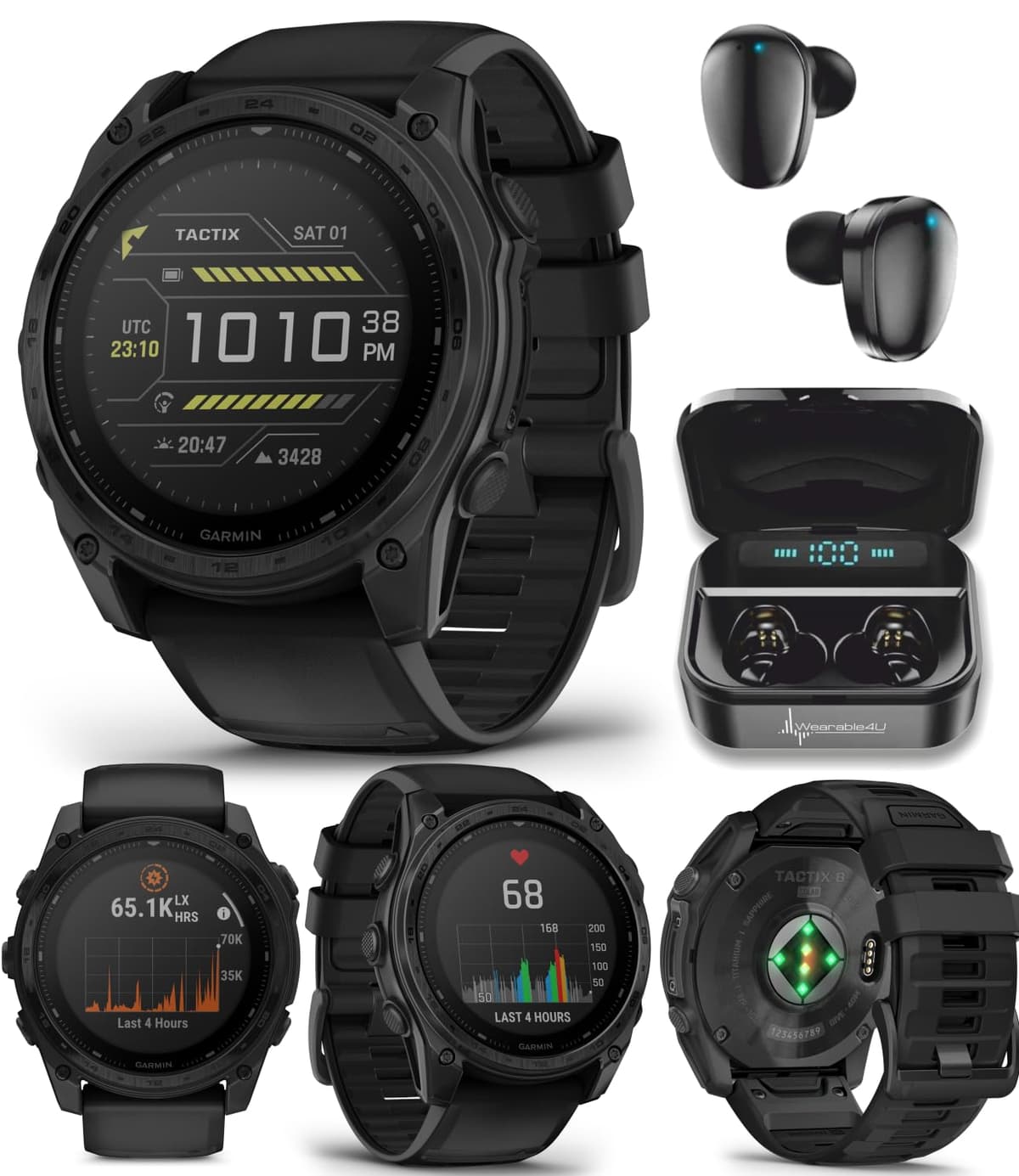 Wearable4U Garmin Tactix 8 51mm Solar Elite - Smartwatch táctico premium TWS X7