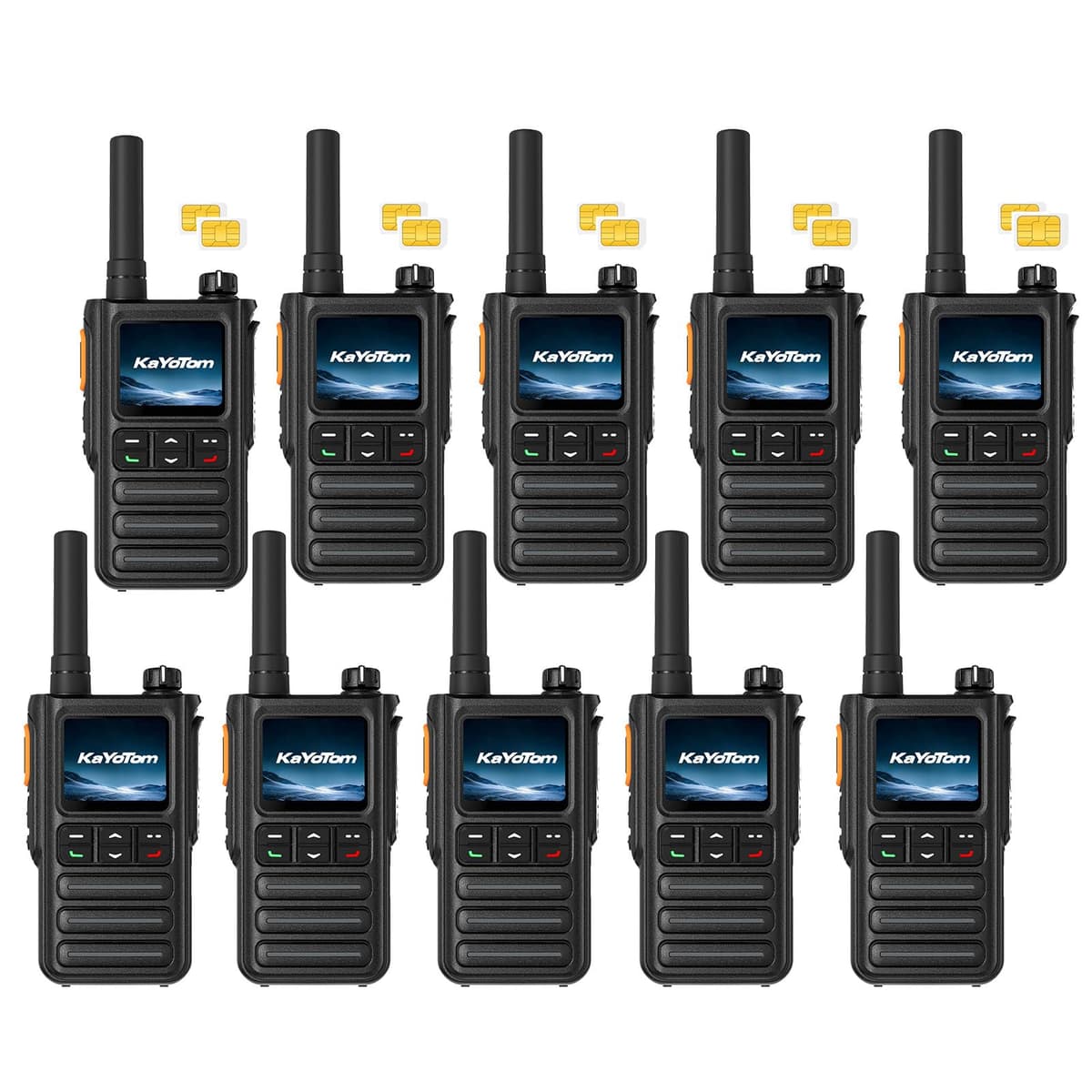 KaYoTom Radios Walkie Talkies G09 POC 4G LTE con GPS, SIM Gratis de Por Vida, IP65, AI Noise Cancel