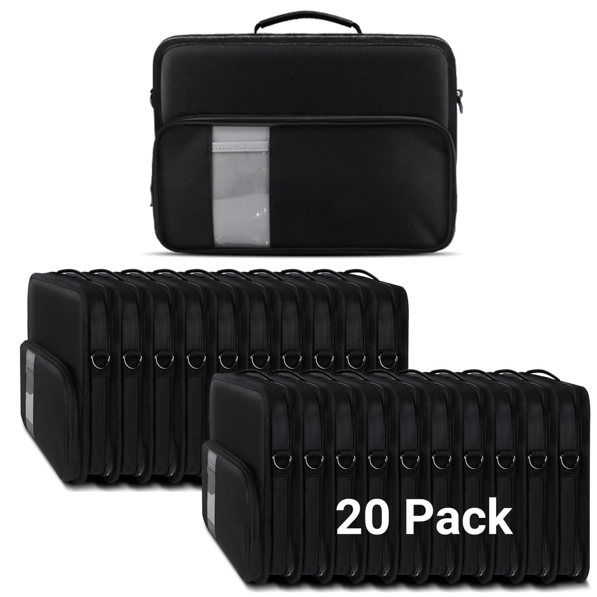 iBenzer Paquete de 20 Fundas Protectoras Antichoque Always On de 11 pulgadas para Laptop 11.6 (MacBook, Chromebook, Ultrabook) Negro LS-BPS-0111BK LS-BPS-0111BK-20