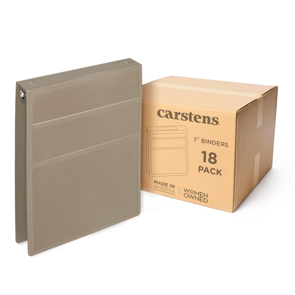 Carstens 1-Inch Heavy Duty 3-Ring Binder Sand 8767-3R 8767-3RCS