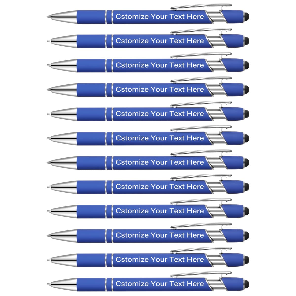 Kingluu 500 bolígrafos personalizados con stylus - tinta negra, suave escritura (Blue) YZBDZ001