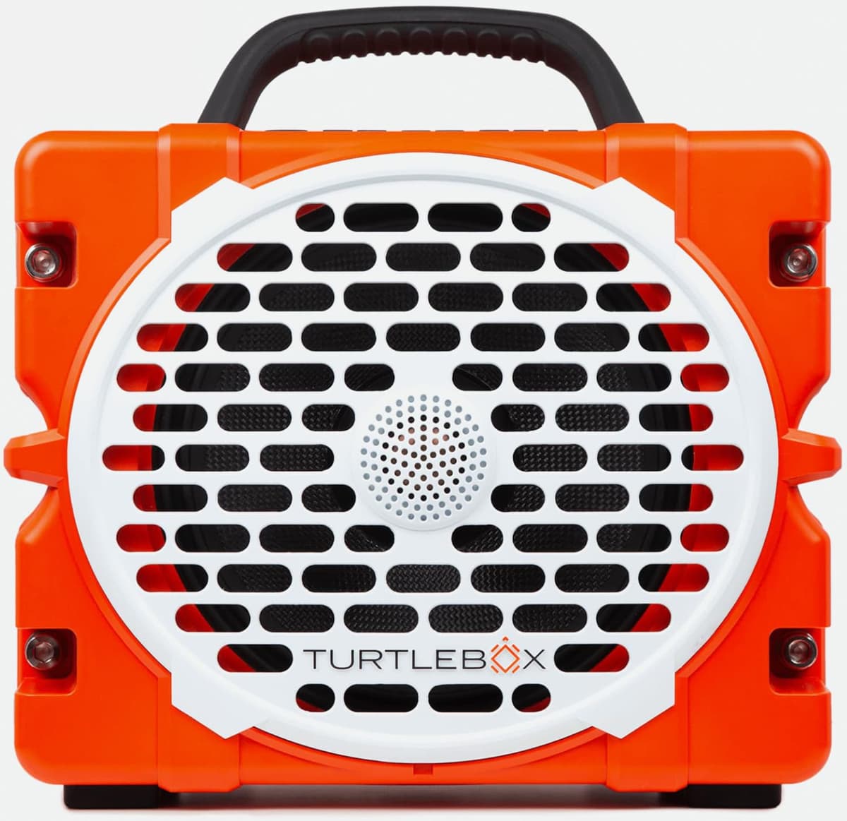 Turtlebox Grande: ¡Fuerte! Bocina Bluetooth 5.4 portátil para exteriores | Resistente, impermeable, ultra portátil | Reproduce hasta 126 dB, graves profundos, a prueba de golpes, emparejamiento ilimitado para experiencia estéreo completa, naranja