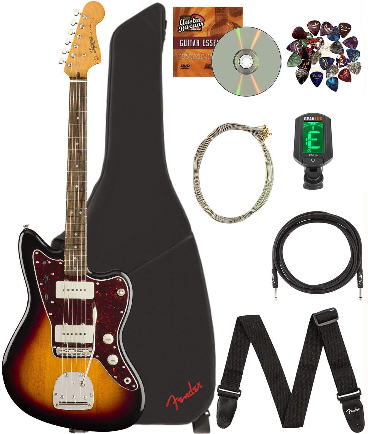 Fender Squier Classic Vibe '60s Jazzmaster - 3-Color Sunburst Bundle 0374083500-COMBO-DLX