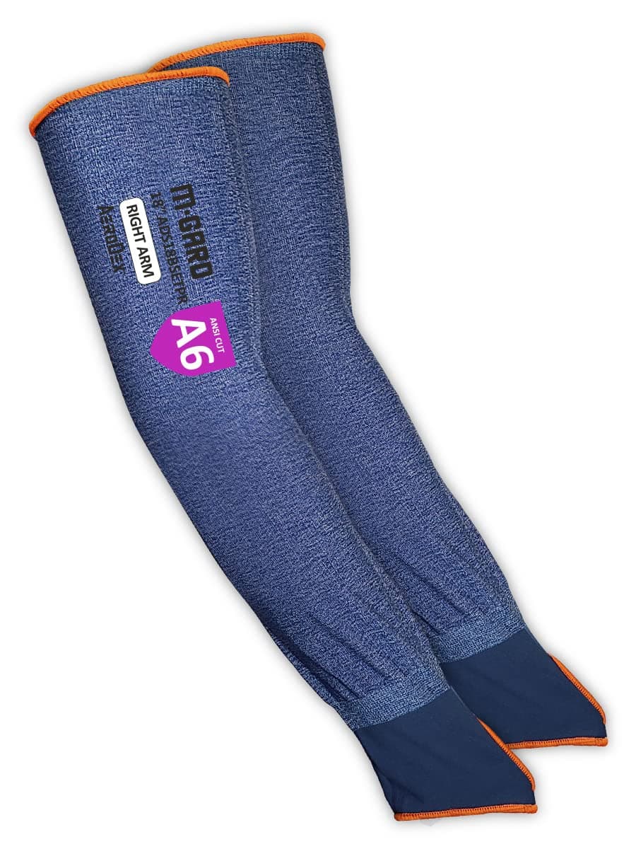MAGID M-GARD AeroDex ADS manga bíceps elástica 18-gauge ultra ligera con ranura para pulgar (72 pares) 18 in - Nivel de corte A6 ADS18BSETPR-M-72-1-M