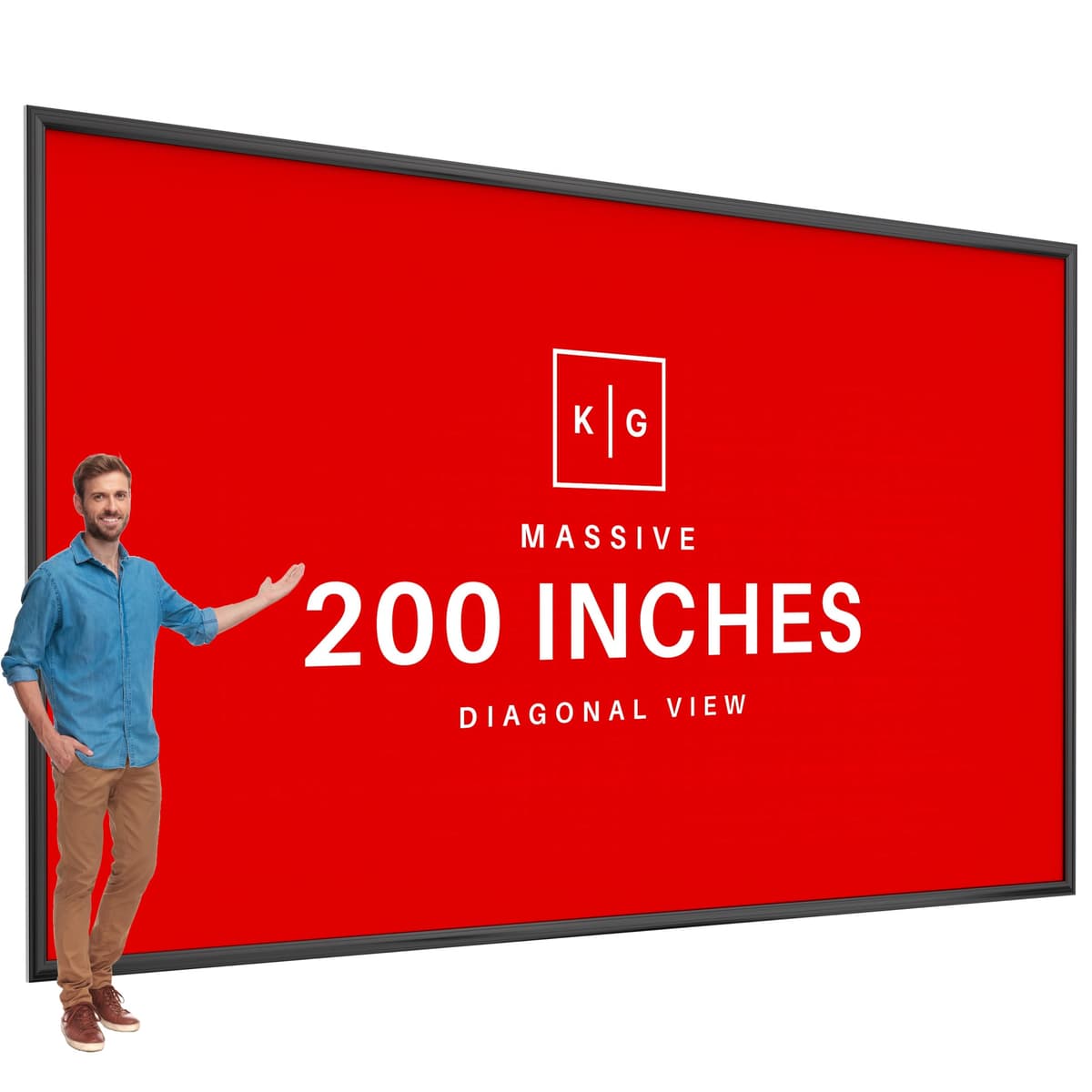 KHOMO GEAR Pantalla Fija para Proyector Matte 200" 16:9 compatible 4K/8K GER-1273