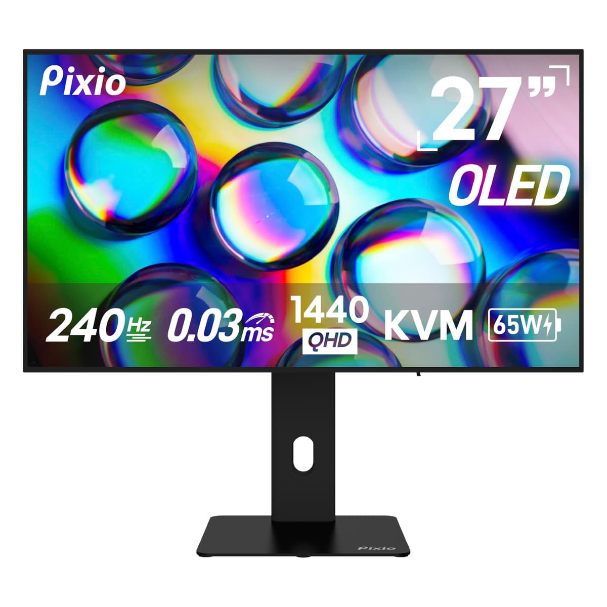 Pixio PX277 OLED Max V2 Monitor para Juegos 27" QHD 1440p 240Hz Pantalla WOLED 0, 03 ms GTG Tiempo de Respuesta Adaptive Sync con KVM Switch