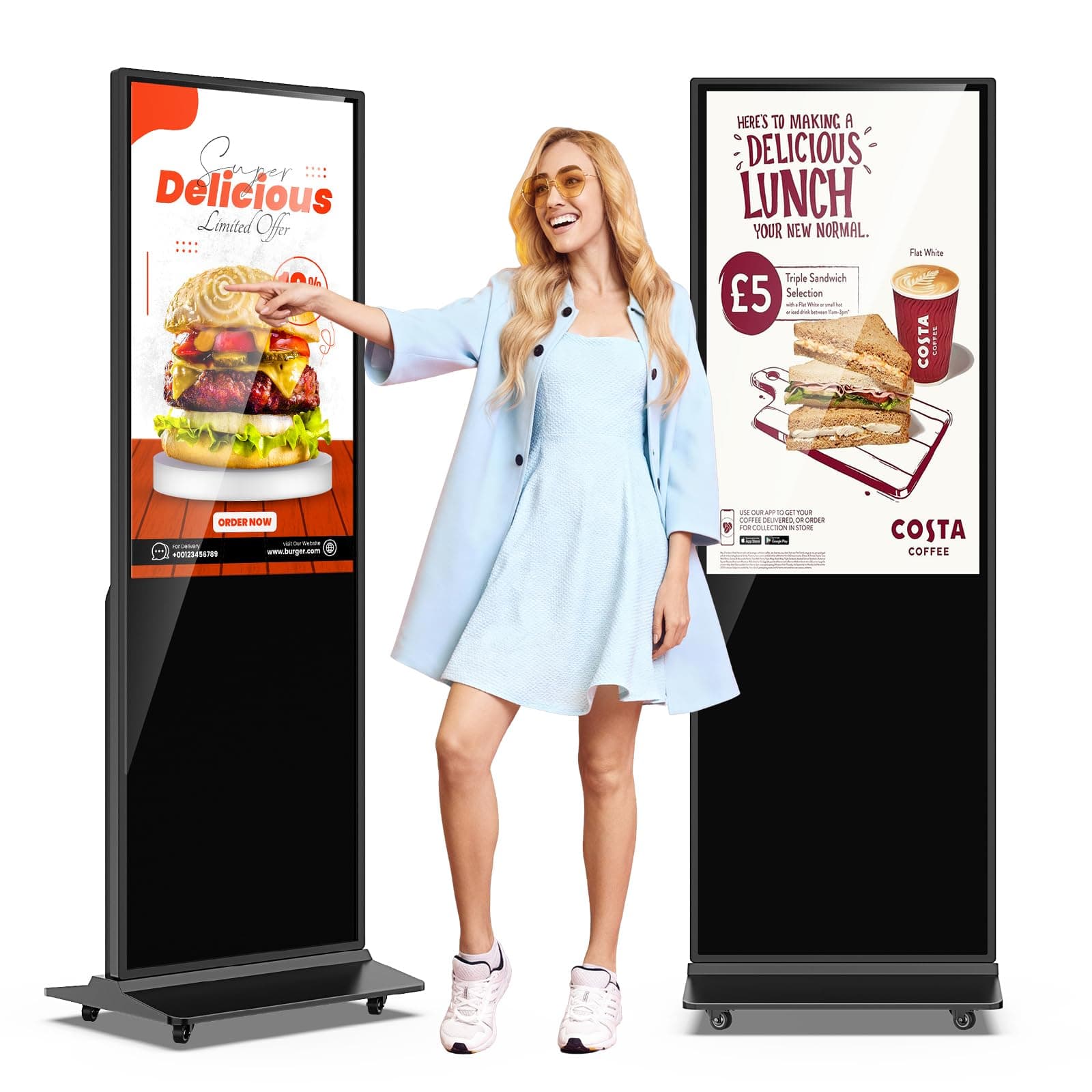 JIYANG 37" Kiosco Touchscreen Digital IPS Ultra HD con Android y HDMI para Eventos