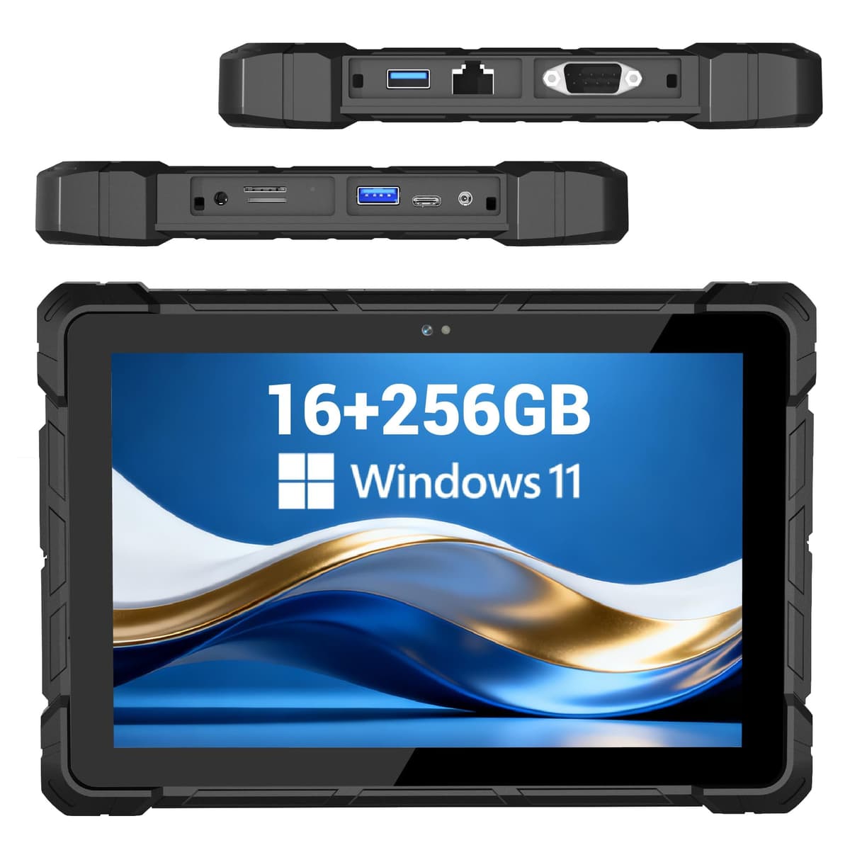 HEIGAOLAPC HEIGAOLA Tablet Rugerizada 12ª Gen Alder Lake N100 10.1" Tablet con Windows, Windows 11 Pro 16GB 256GB ROM 4G LTE GPS PC Tablet Batería 8000mAh USB 3.0 / WiFi 5 / BT5.0 / FHD para Servicio de Campo F9A