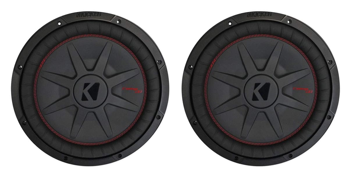 (2) Kicker 48CWRT122 COMP RT 12" 2000W Subwoofers para auto 12" DVC 2-Ohm poco profundos (2) 48CWRT122