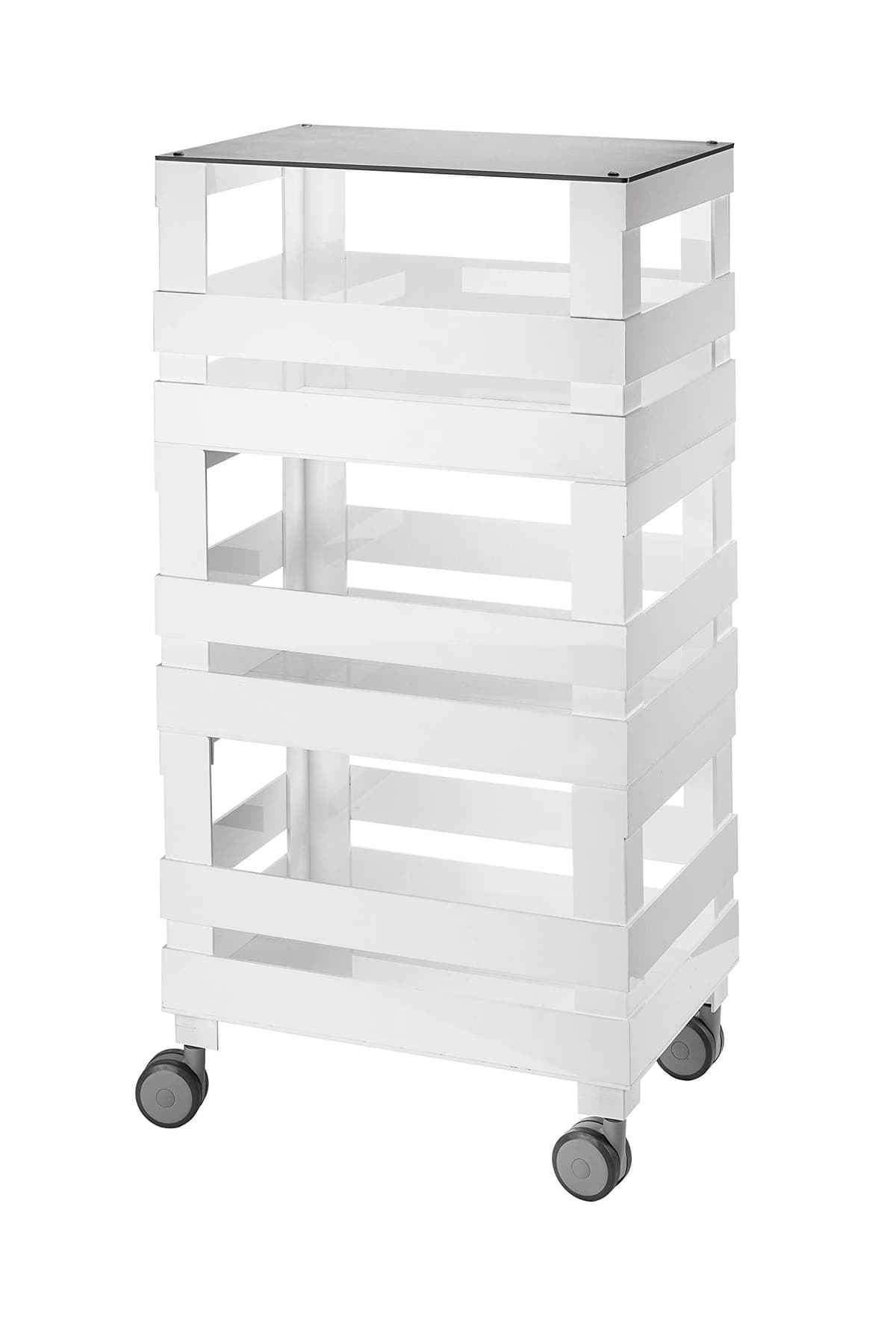 Guzzini Tidy&Store Carrito alto estilo caja de madera (reconstruido en plástico reciclado) 8008392308997