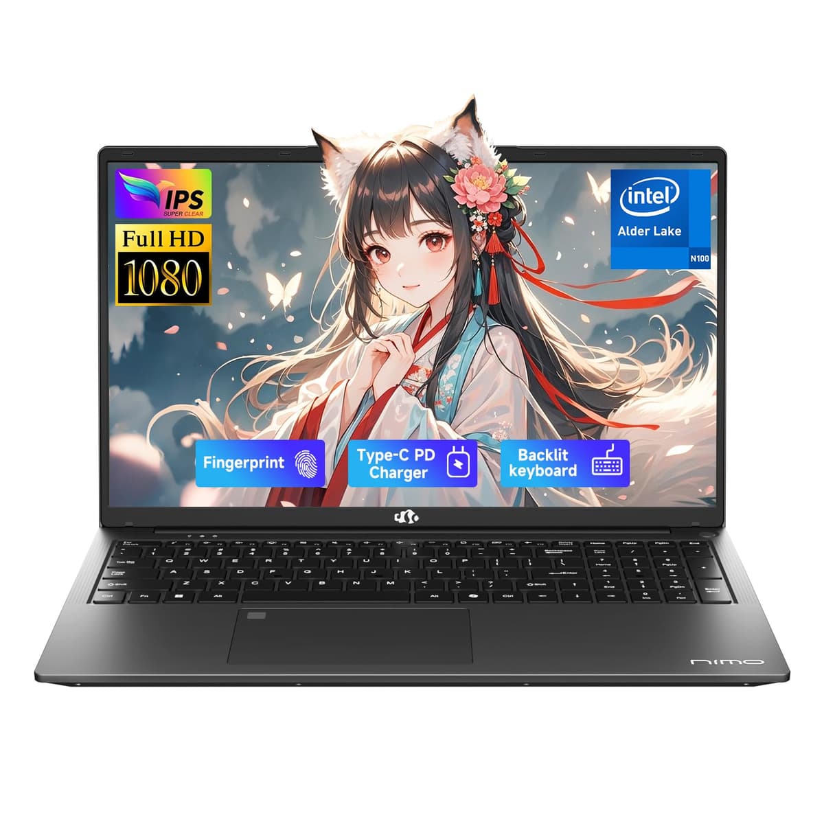 NIMO Laptop Estudiantil 17.3" FHD IPS - 16GB RAM 512GB SSD, Intel Pentium N100 de 4 núcleos (rendimiento similar a i3-1115G4, hasta 3.4 GHz), Carga 65W Type-C, Garantía 2 Años, Lector de Huellas, Teclado Retroiluminado, Wi-Fi 6, BT5.2 NIMO N176