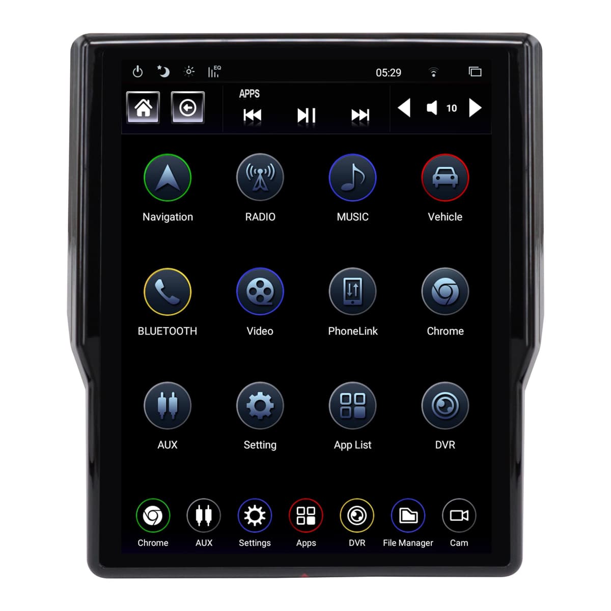 UNIMEAUTO LINKSWELL Radio Android 12.1" Touch T-Style para Dodge RAM (New Body) 2019-2022 UNI-MG-19RAM