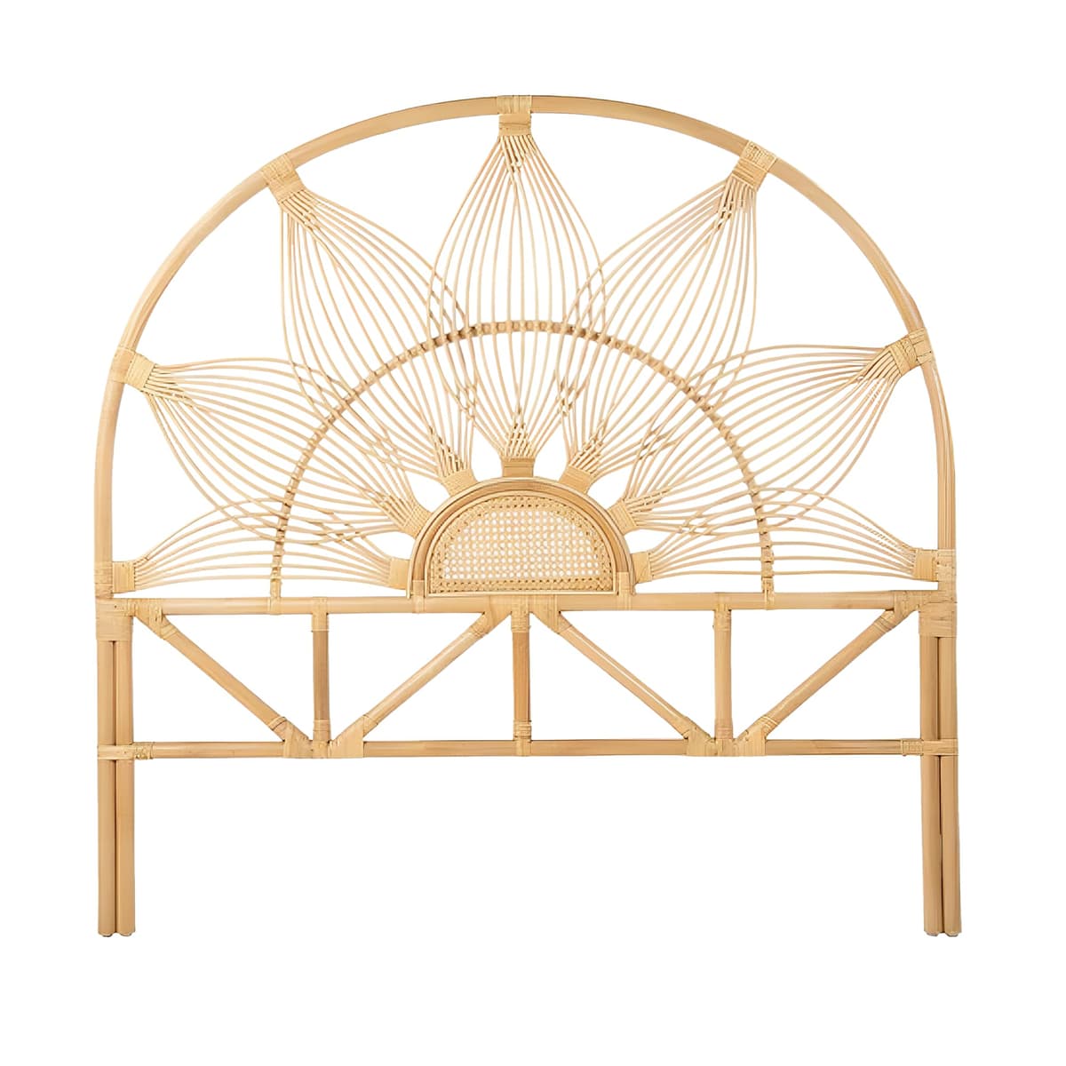 Kouboo Sunflower Rattan Full Headboard - Natural Bohemian 1110131