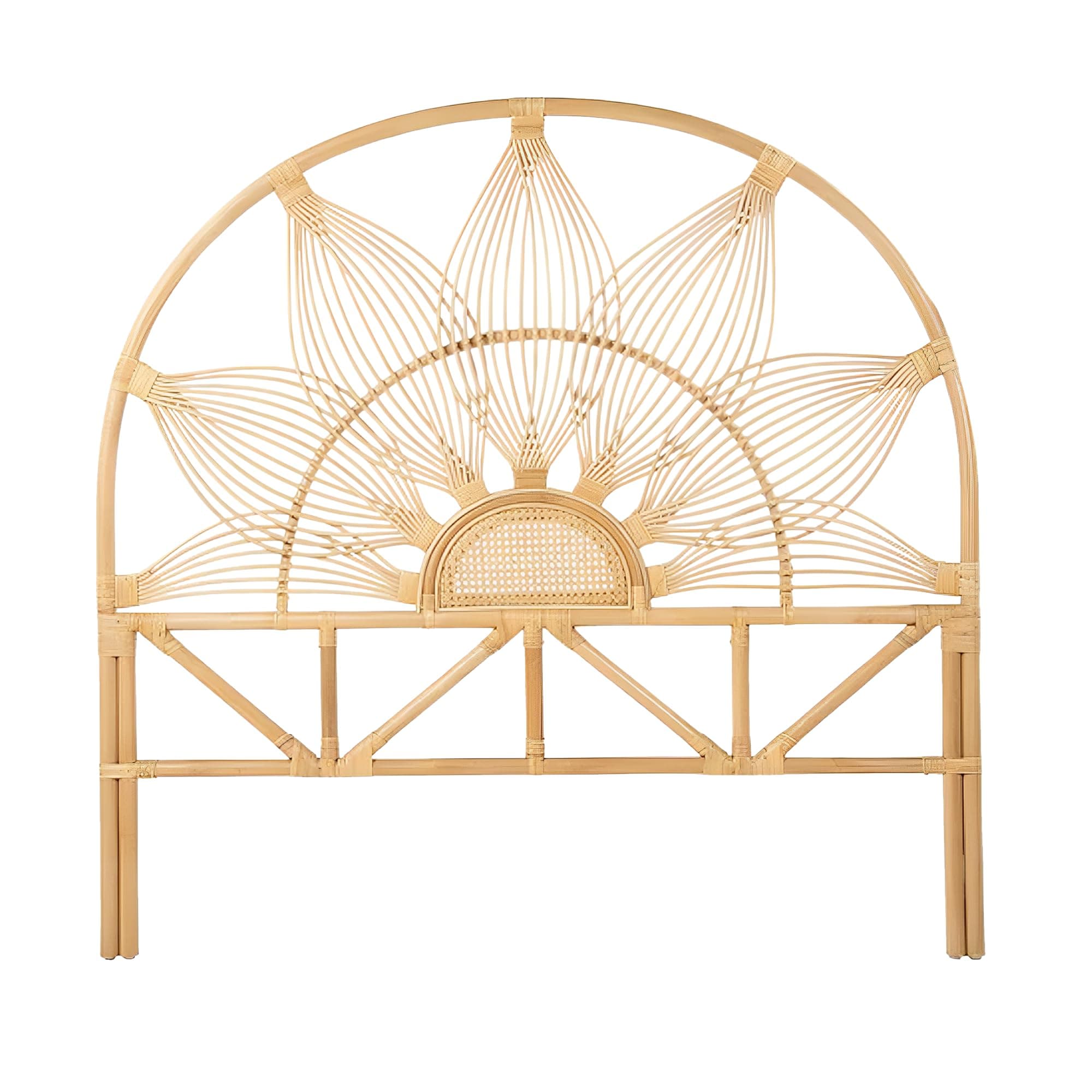 Kouboo Sunflower Rattan Full Headboard - Natural Bohemian 1110131