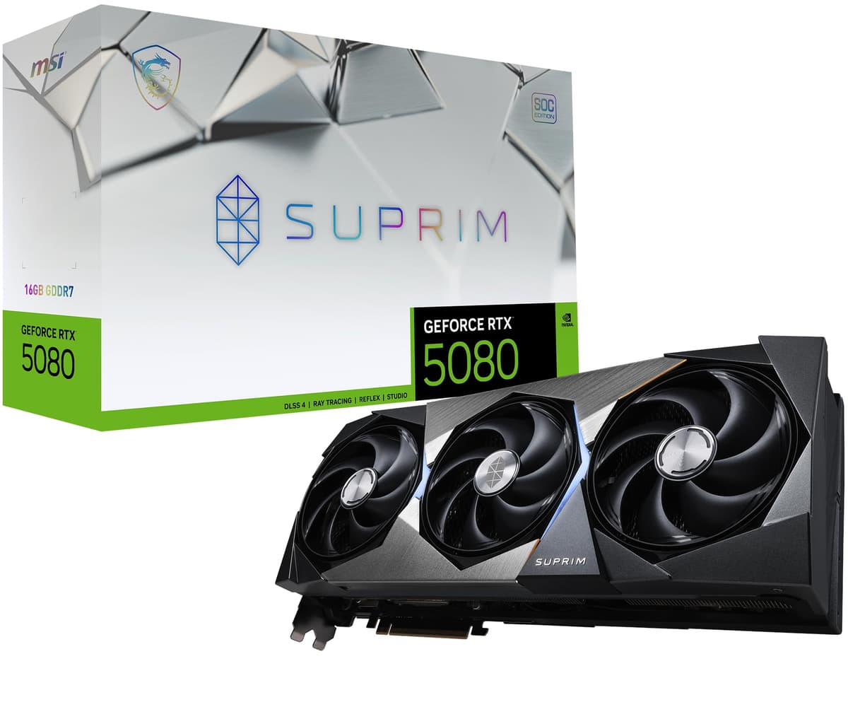 MSI Gaming RTX 5080 16G SUPRIM SOC Placa de Video (16GB GDDR7,256-bit)
