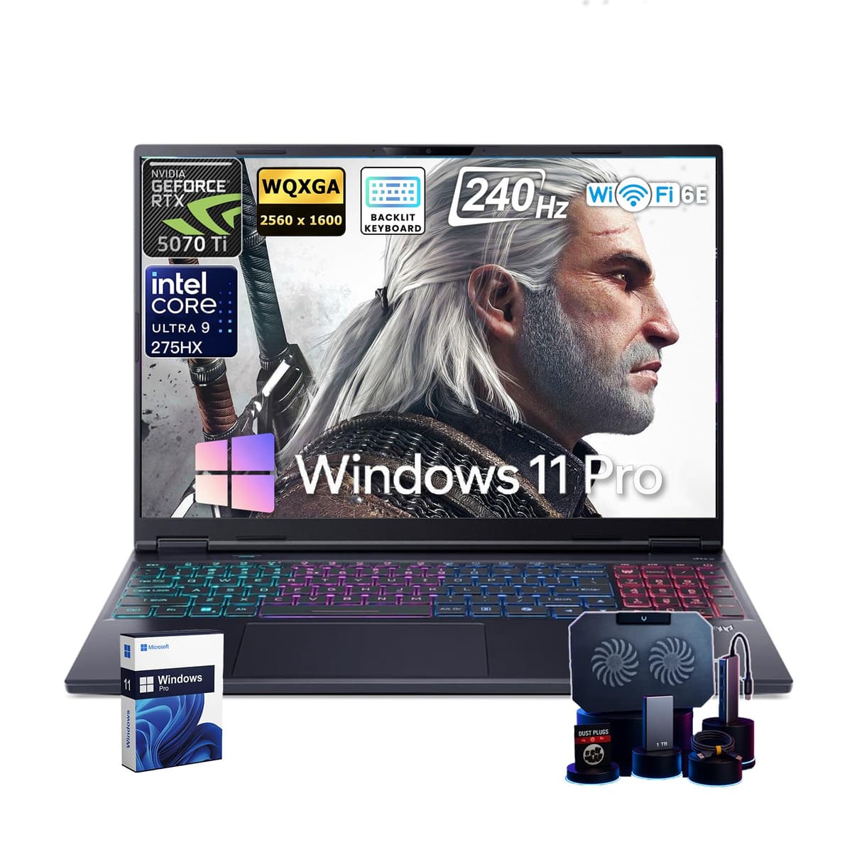 Acer Predator Helios Neo 16S Laptop para Gaming, GeForce RTX 5070Ti Dedicada, Pantalla OLED WQXGA de 16", Intel U9-275HX de 24 núcleos, Teclado RGB Retroiluminado, Windows 11 Pro con Copilot, Accesorios, Wi-Fi 6E, 64GB DDR5 + 1TB SSD