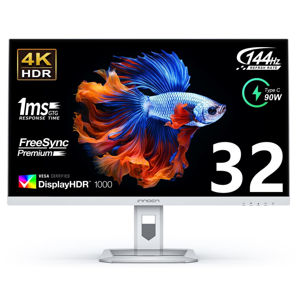 INNOCN 32M2V Mini LED 32" 4K UHD 144Hz IPS HDR1000 con USB-C y soporte ajustable
