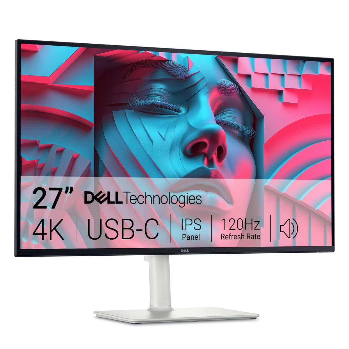 Monitor Dell Serie S27 27" 4K (3840 x 2160) 120Hz, AMD FreeSync Premium, sRGB 99%, relación de contraste 1500:1, altavoces integrados 2x5W, ajuste de altura/inclinación/giro/pivote, HDMI/USB-C - Blanco Ash S27 Series