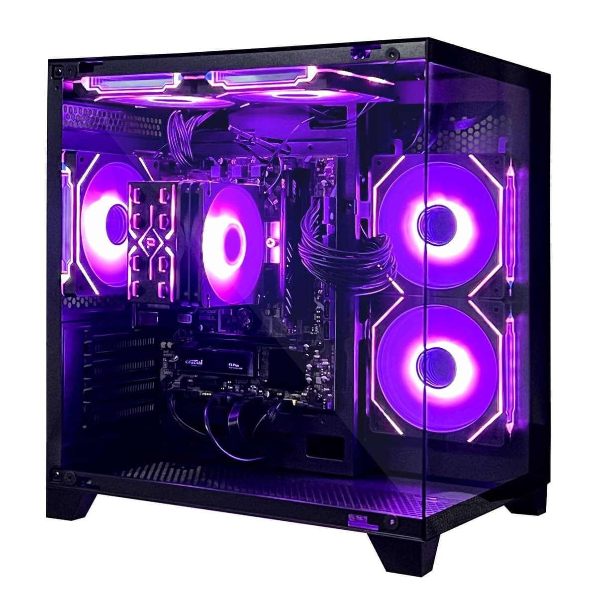 AEXPXO PC de Escritorio, AMD Ryzen 5 5600GT 3.6GHz, 16GB RAM DDR4 3200MHz, 1TB SSD NVMe, Fuente, Soporte Wi-Fi/Bluetooth para Oficina, Entretenimiento Ligero, Edición de Video UR06