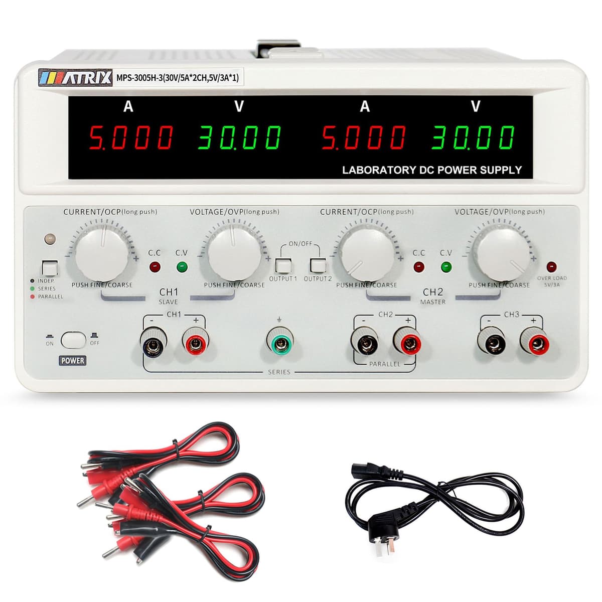 MATRIX MPS-3005H-3 Fuente de Alimentación DC Triple Lineal 30V 5A 315W Ajustable MPS3005H3DE