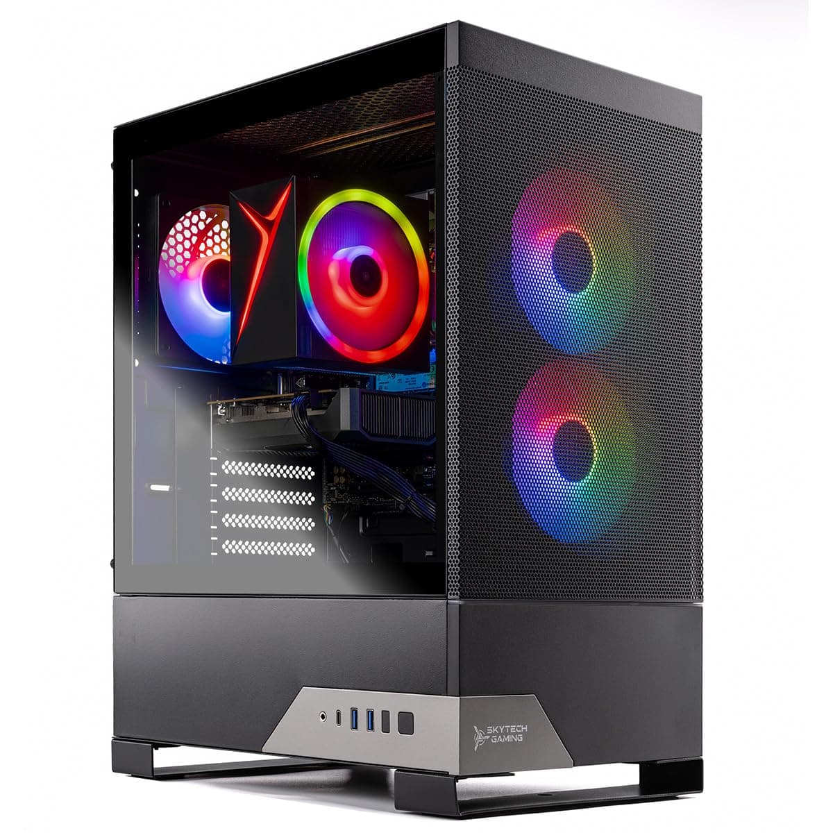 Skytech Gaming Nebula 2 PC Gamer, Intel i5 14400F 2.5GHz, NVIDIA RTX 5060, SSD NVMe 1TB, 32GB RAM DDR5 5200, PSU 650W Gold, Wi-Fi, Windows 11, Escritorio Gamer ST-NEBULA2-2395-B-AM