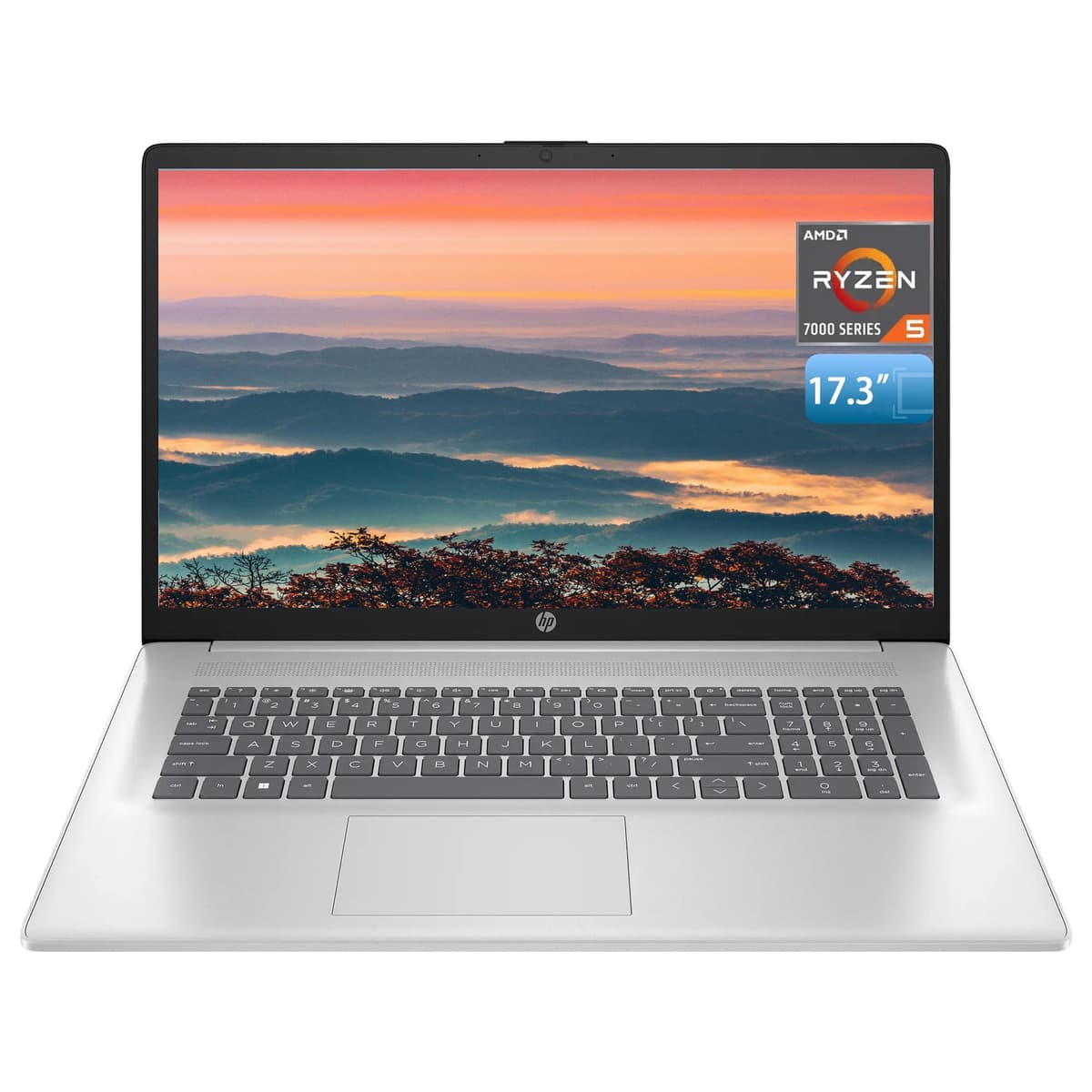 HP 17 Portátil, pantalla FHD de 17.3", 16GB RAM, 1TB SSD, procesador AMD Ryzen 5 (rinde más que i7-1165G7, hasta 4.3 GHz), cámara web, teclado numérico, batería de larga duración, Windows 11 Home, accesorios Alpacatec, color plateado
