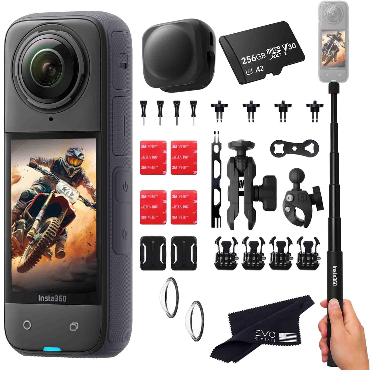 Insta360 X4 Bundle para motocicleta - Cámara 360 8K resistente al agua con accesorios (256GB) X4_MOTO