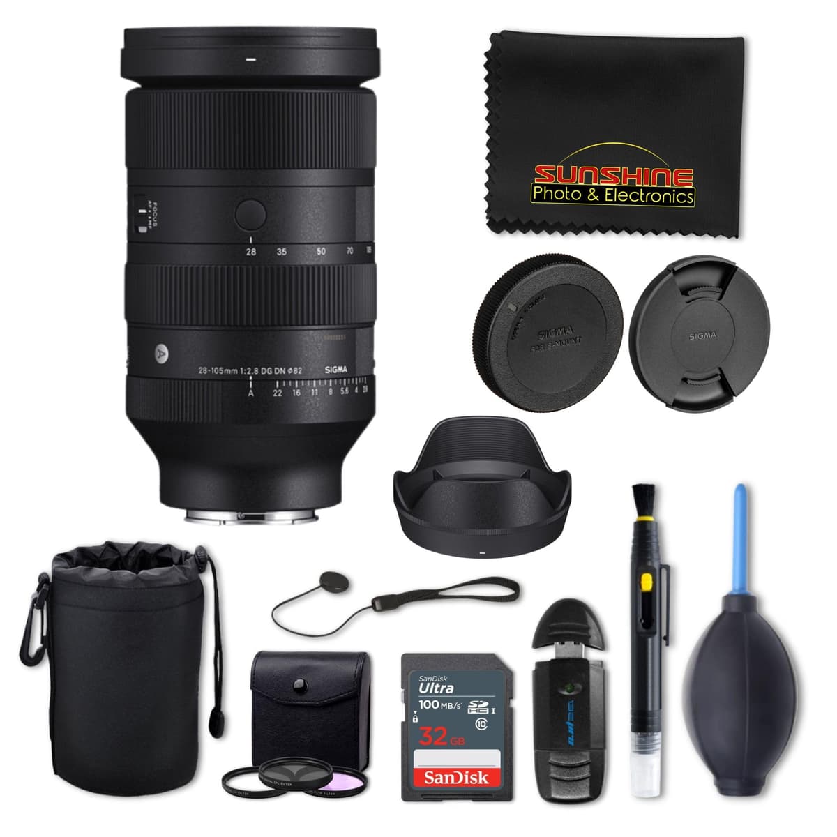 Sigma 28-105mm f/2.8 DG DN Art para Sony E + Sunshine Photo Advanced Bundle SIG-28105MM28SONY