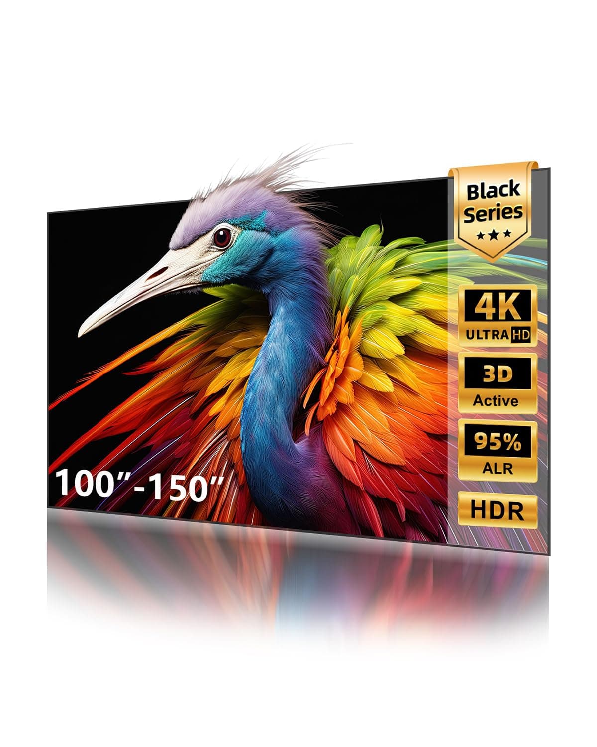 NothPJ NothingProjector ALR 110" - Pantalla fija 16:9 para proyectores UST, Black Series